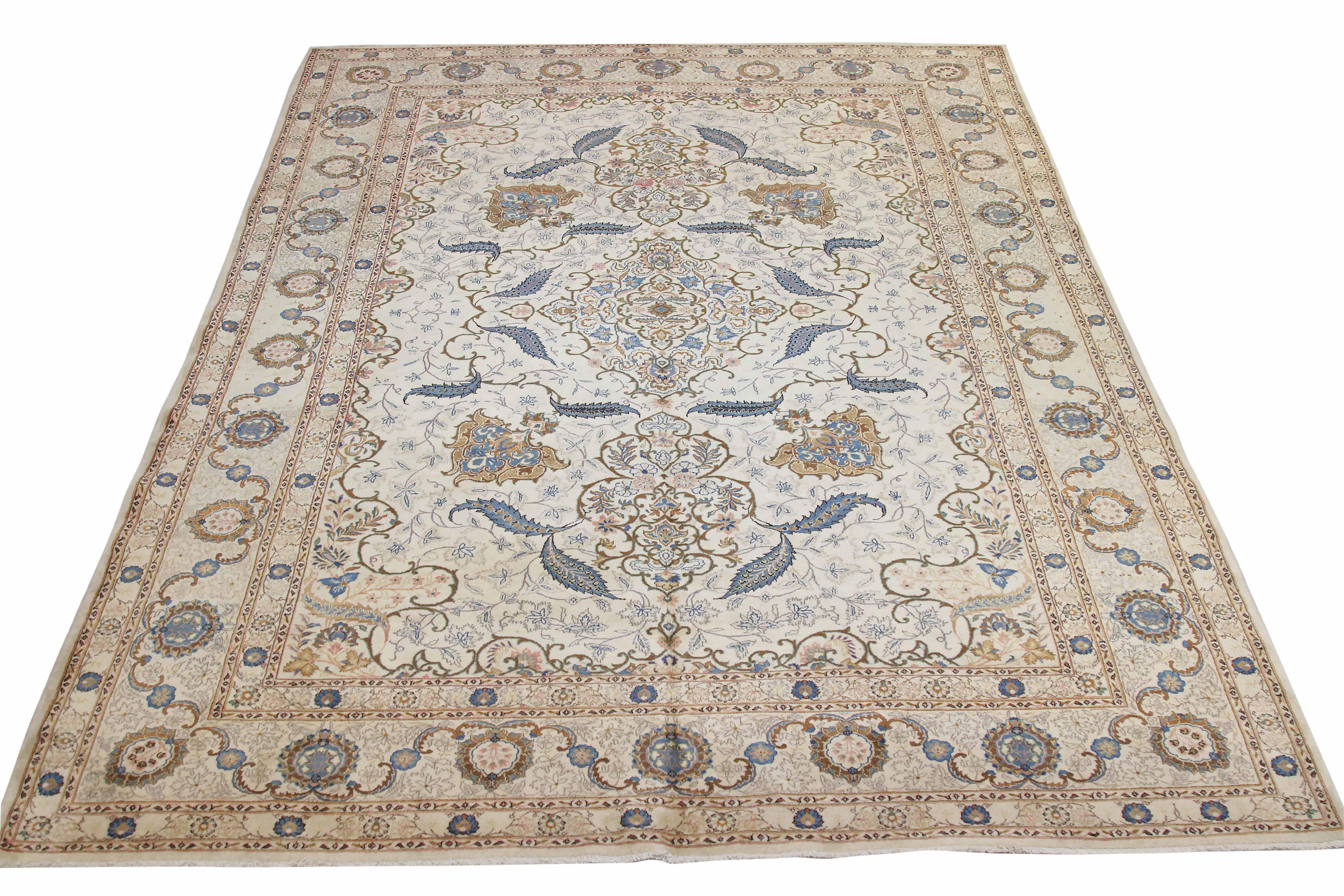 Antique Persian Kashan Area Rug, handcrafted from premium quality sheep's wool and dyed using all-natural vegetable dyes that are safe for humans and pets. This traditional Kashan design, woven by skilled artisans, adds a touch of elegance to any