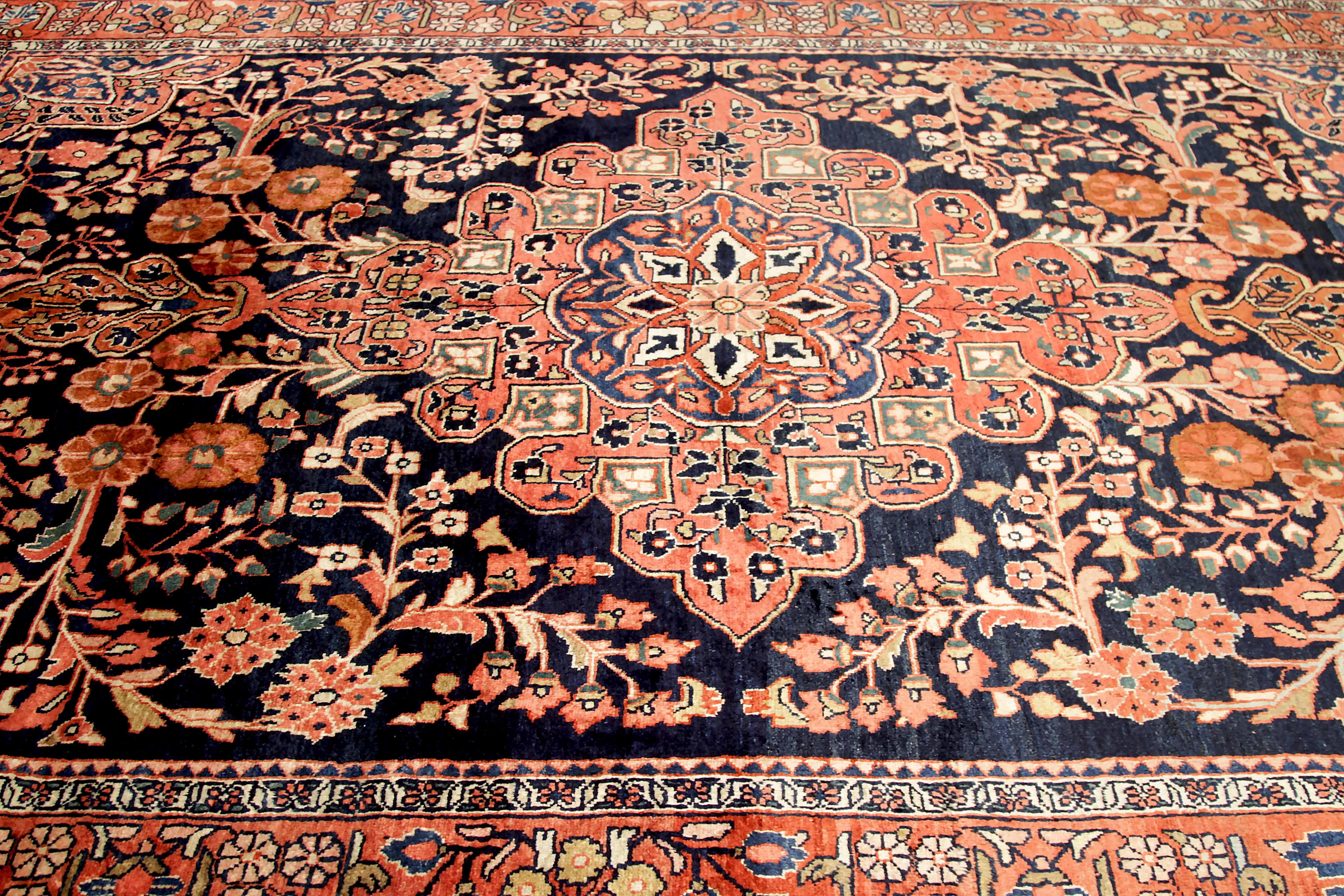 Other Vintage Persian Area Rug Mahal Design For Sale