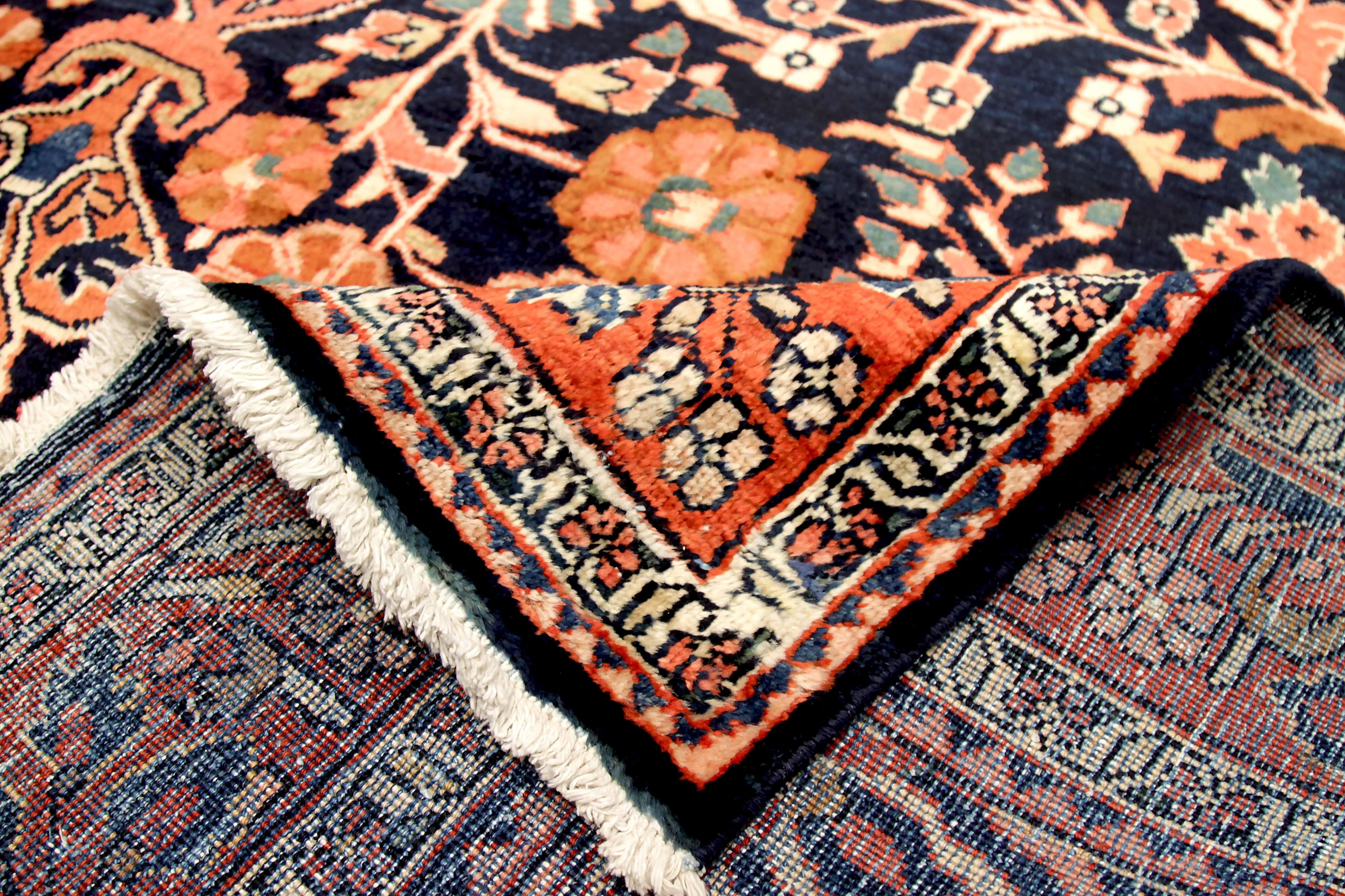20th Century Vintage Persian Area Rug Mahal Design For Sale