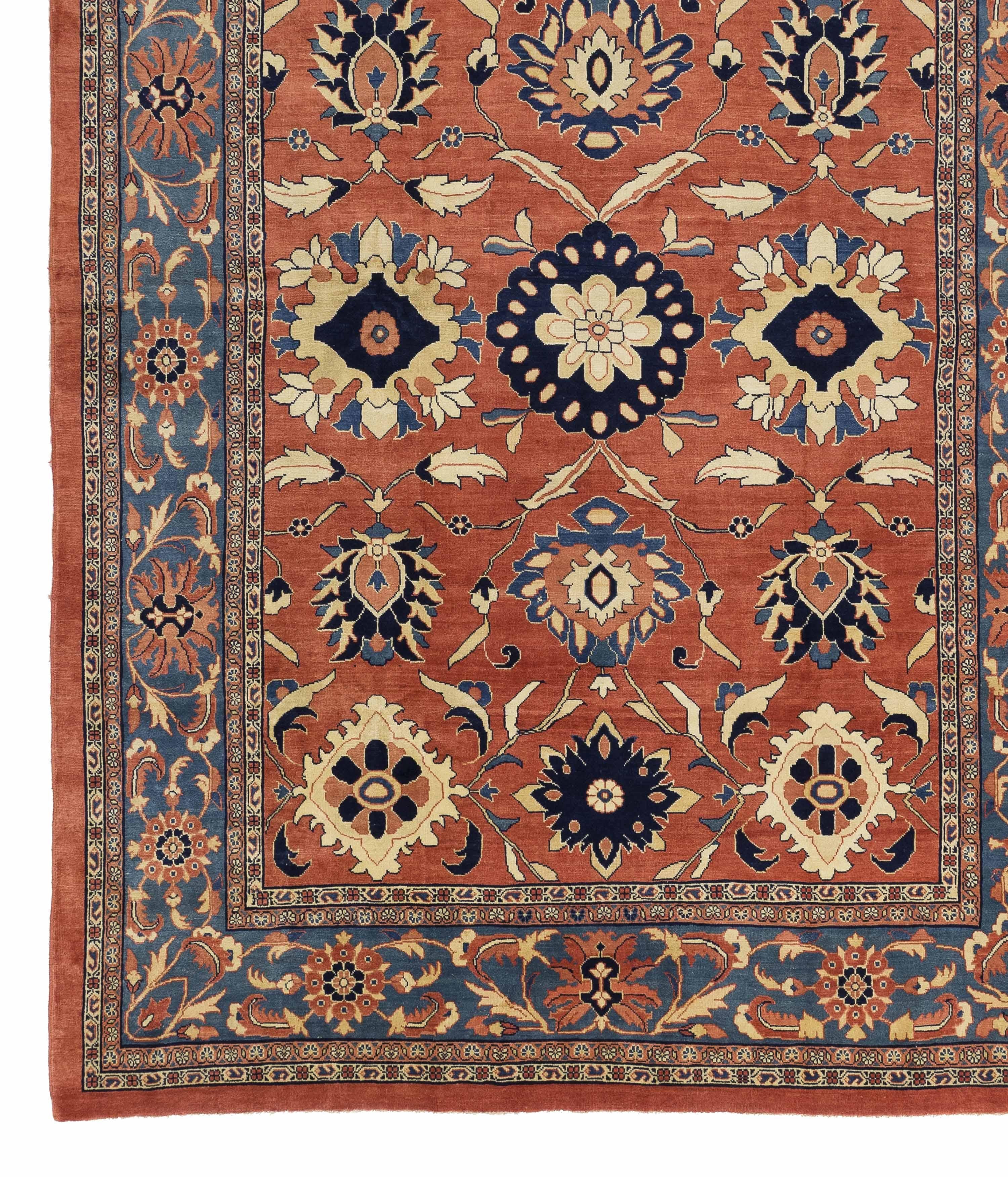Vintage Persian Area Rug Mahal Design (Persisch) im Angebot