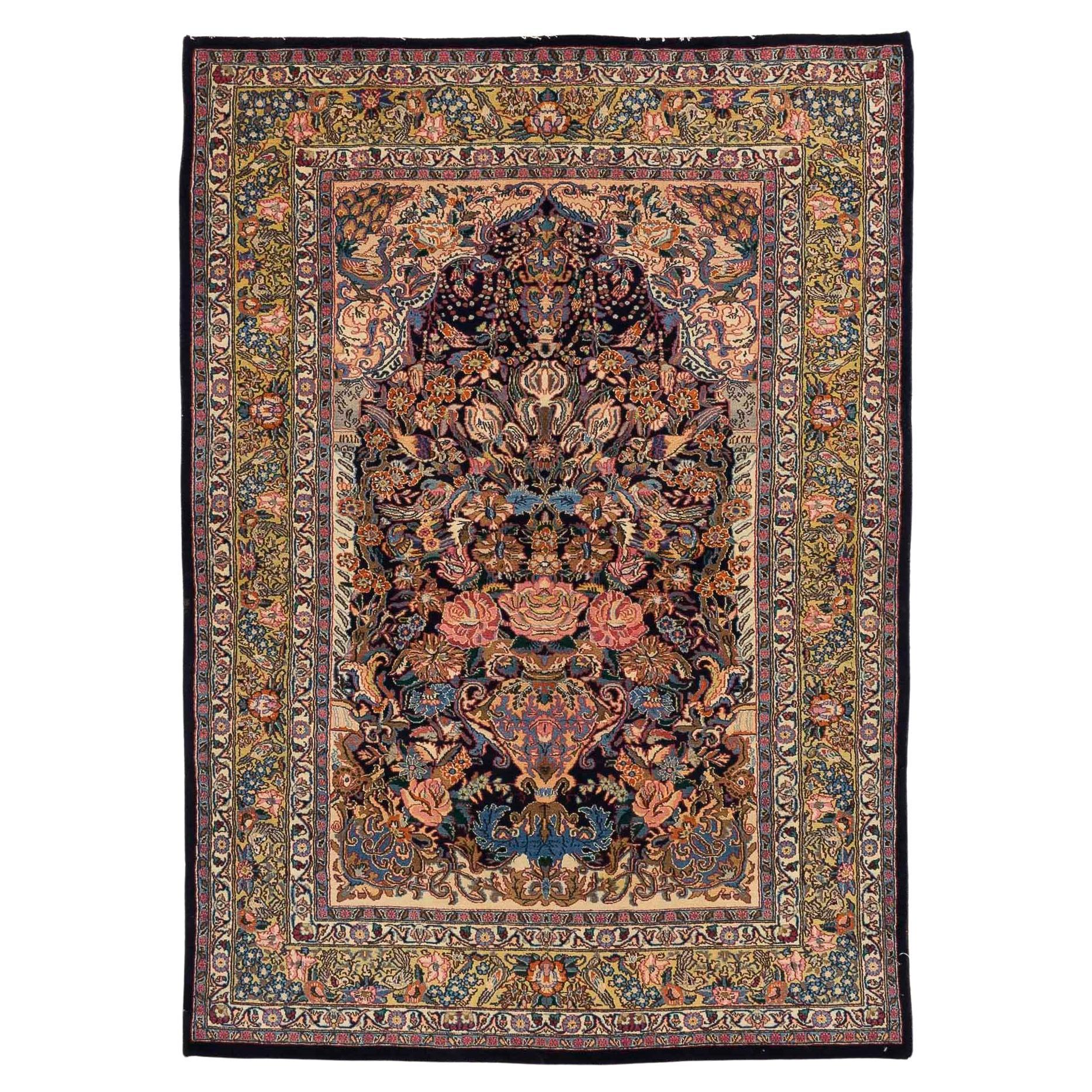 Vintage Persian Area Rug Mashad Design