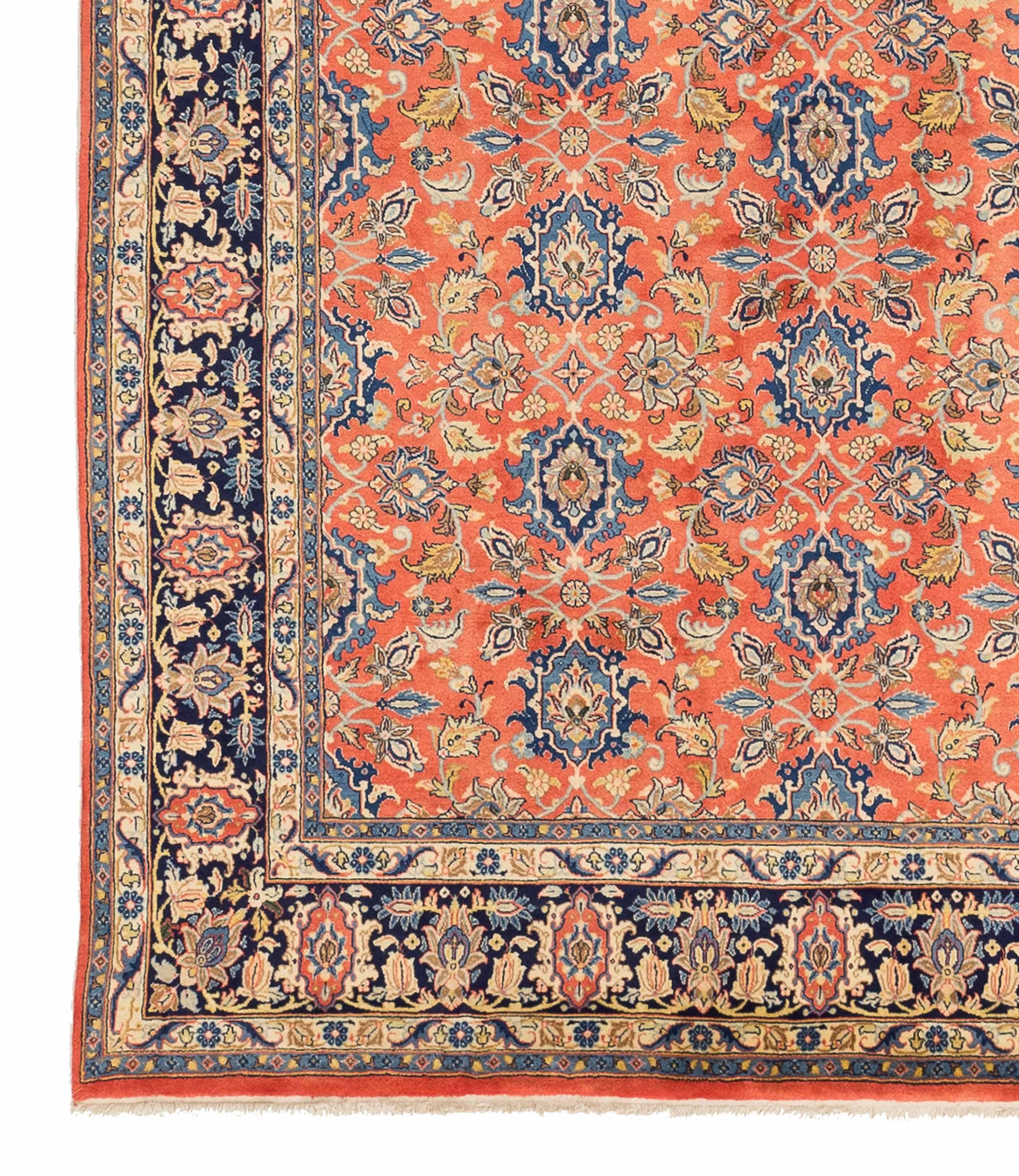 Persischer Vintage-Teppich Varamin-Design (Handgewebt) im Angebot