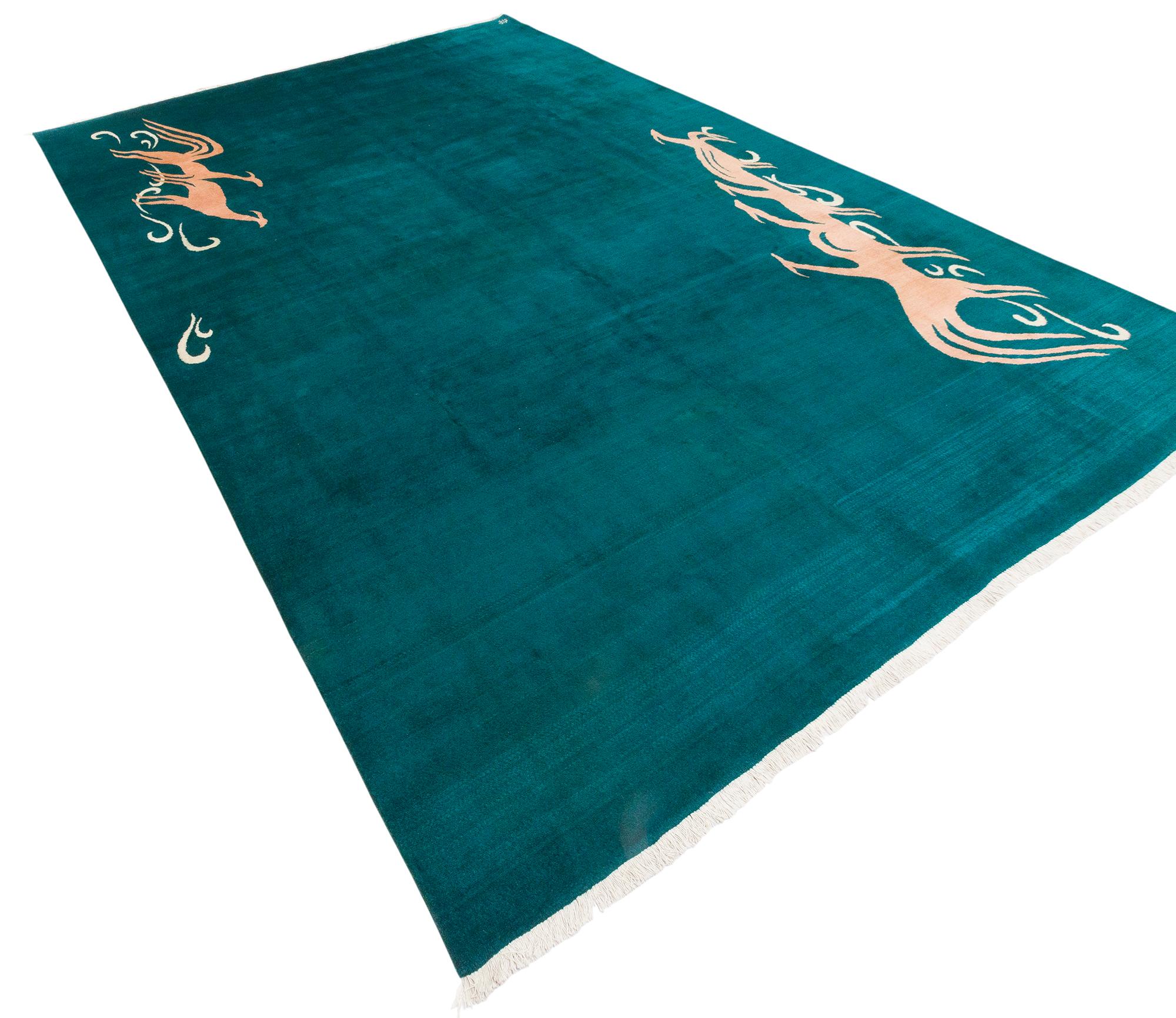 Mid-20th Century Vintage Persian Art Deco signed by Abdol Mohmmad Amoghli's workshop For Sale