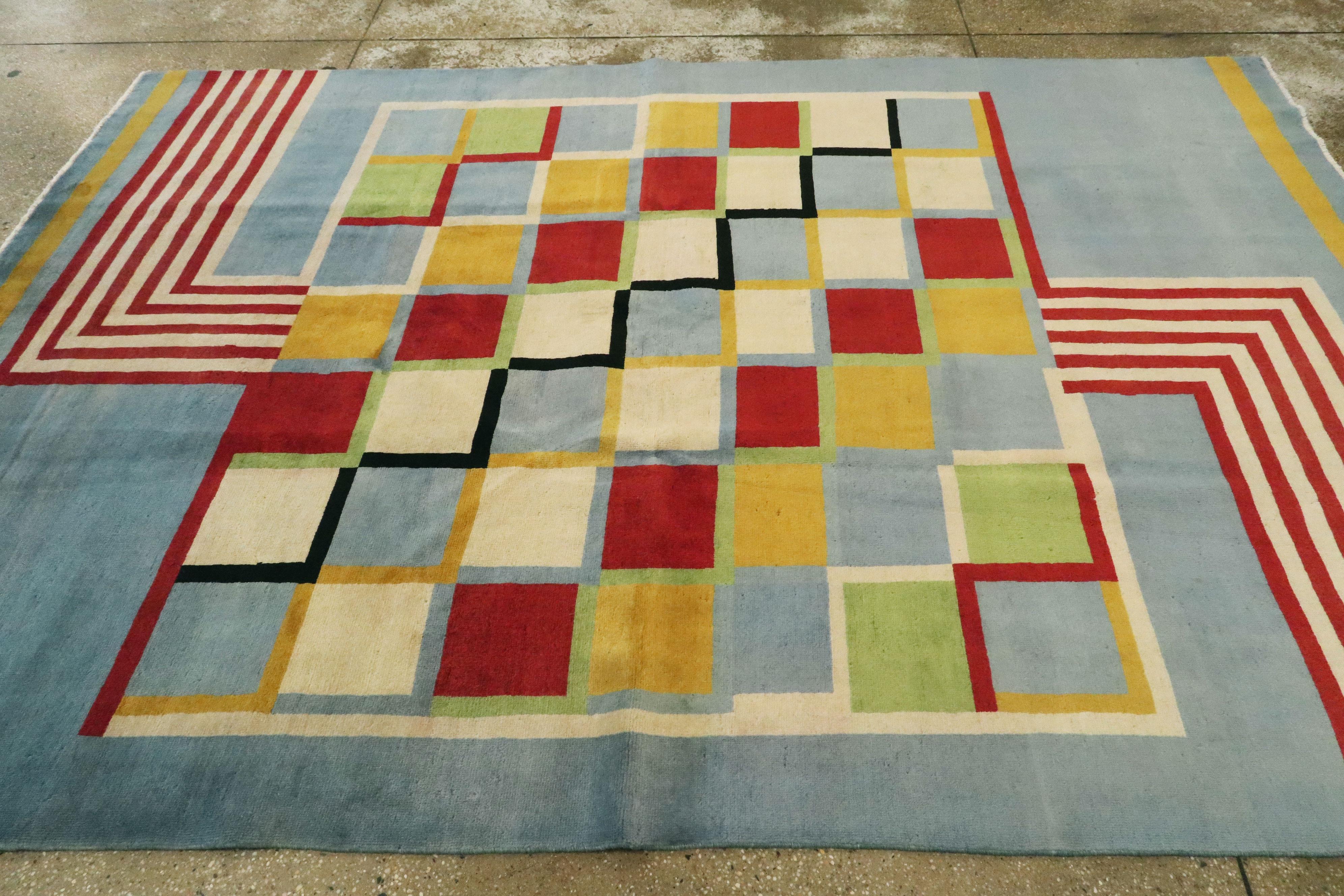 Persischer Art-Déco-Teppich, inspiriert von Edward McKnight Kauffer im Angebot 3