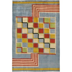 Vintage Persian Art Deco Rug Inspired By Edward McKnight Kauffer