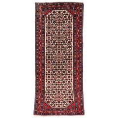 Vintage Persian Assadabad Hamadan Accent Rug, Small Runner Arts & Crafts Style
