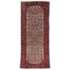 Retro Persian Assadabad Hamadan Accent Rug, Small Runner Arts & Crafts Style