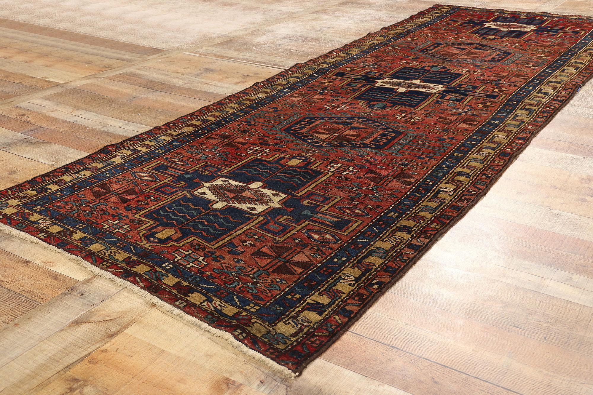 Wool Vintage Persian Azerbaijan Carpet For Sale