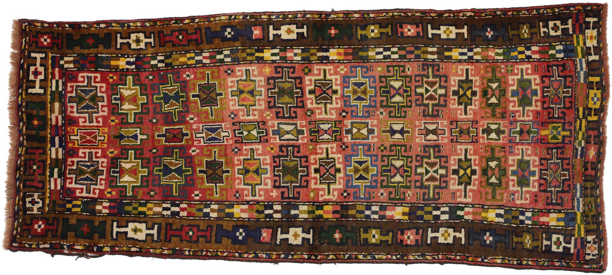 Vintage Persian Azerbaijan Carpet Runner with Modern Tribal Style, Azeri Rug 2