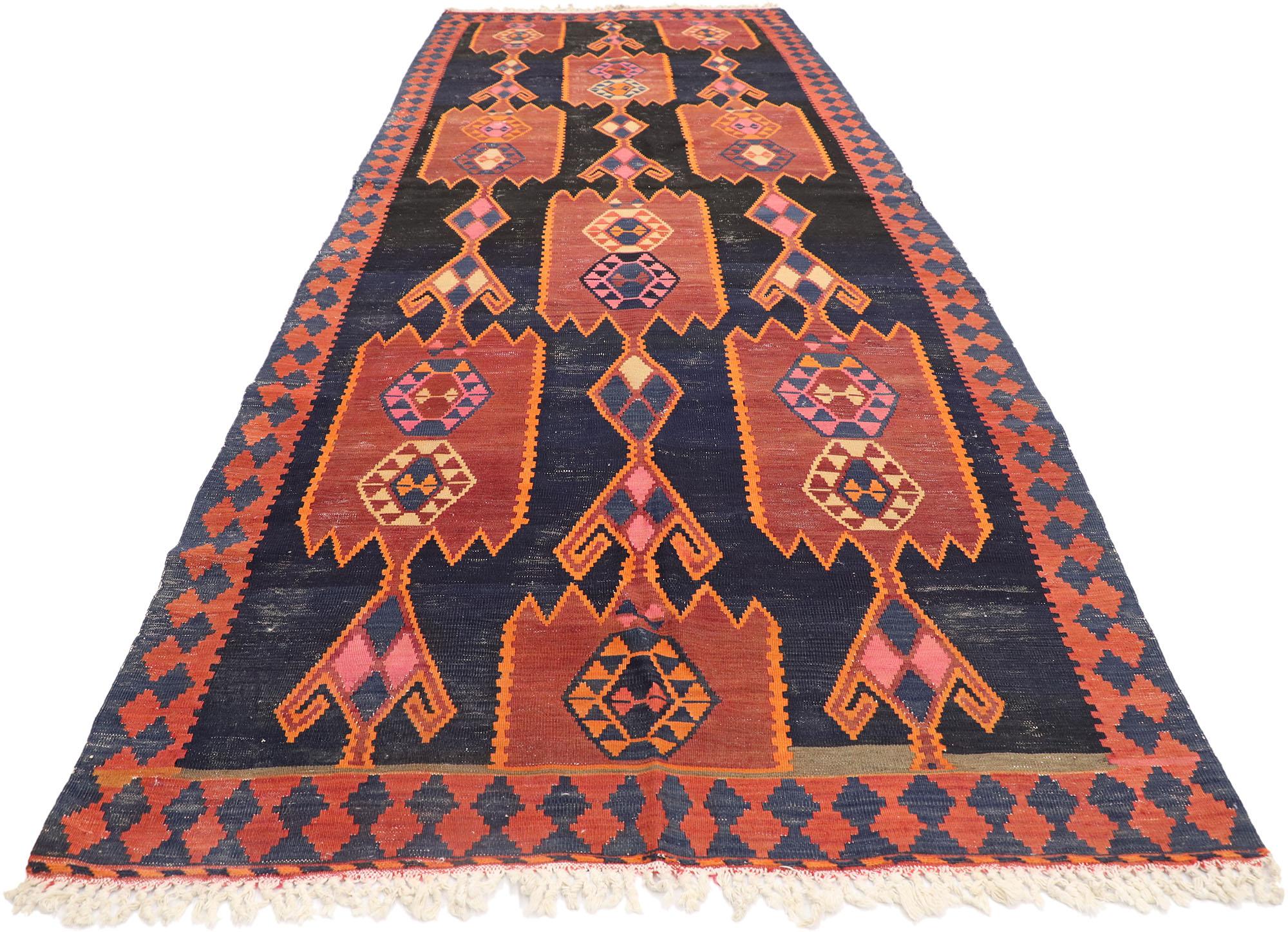 Tribal Vintage Persian Azerbaijan Kilim Rug For Sale