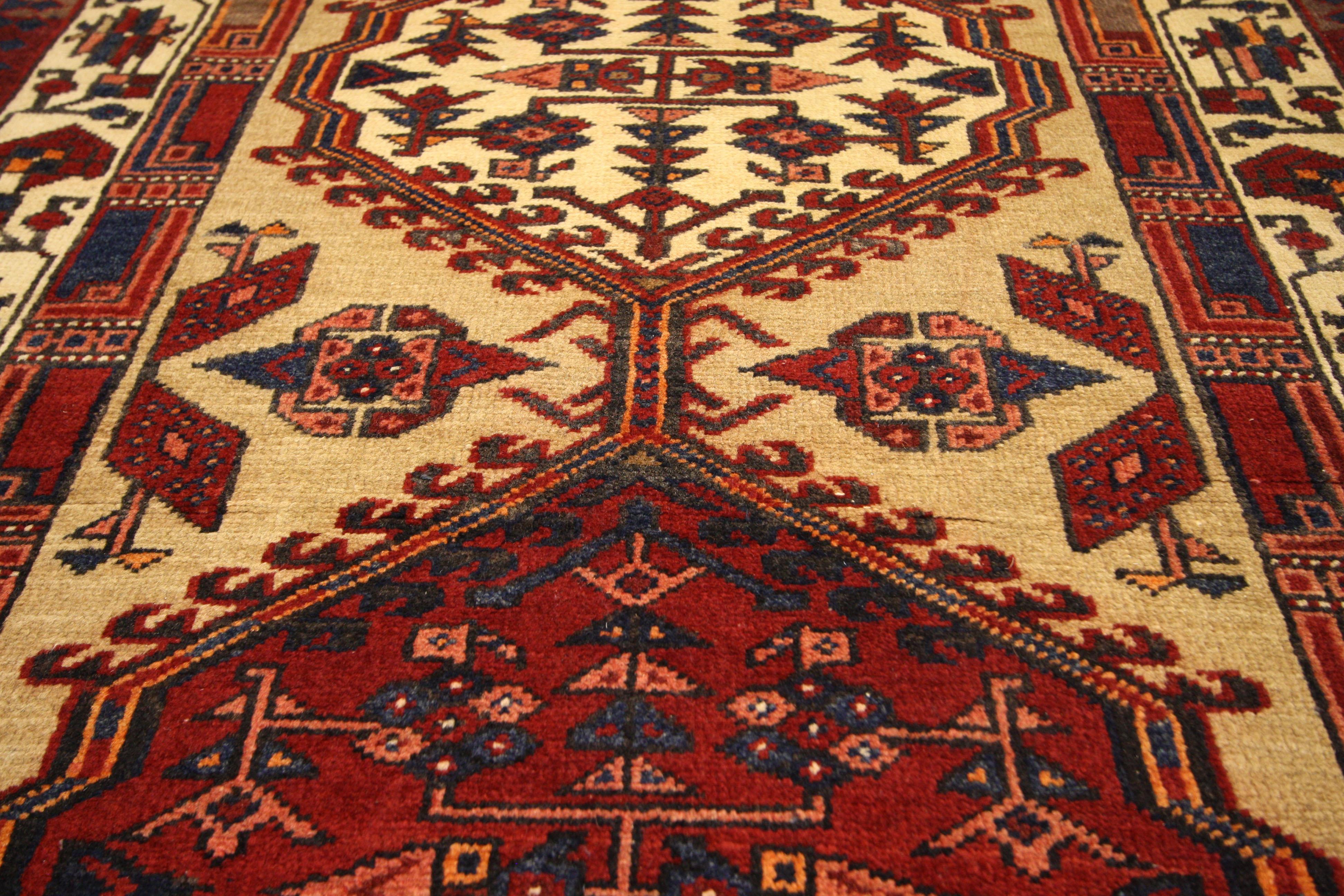 Hand-Knotted Vintage Persian Azerbaijan Carpet For Sale