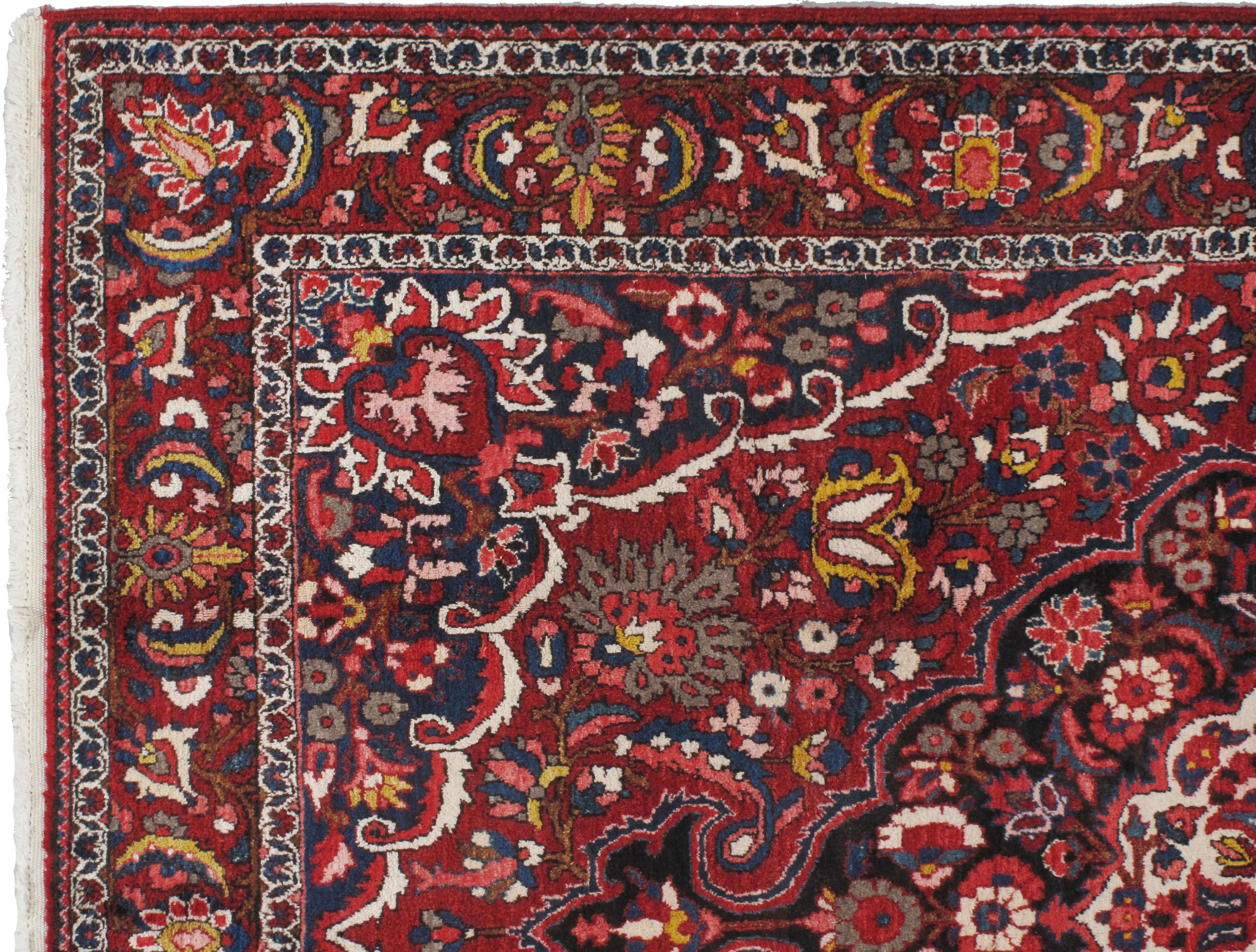 Coton Tapis persan vintage Bakhtiari  6'9x10'1 en vente