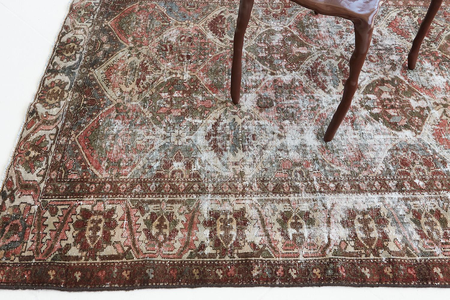 Hand-Knotted Vintage Persian Bakhtiari For Sale