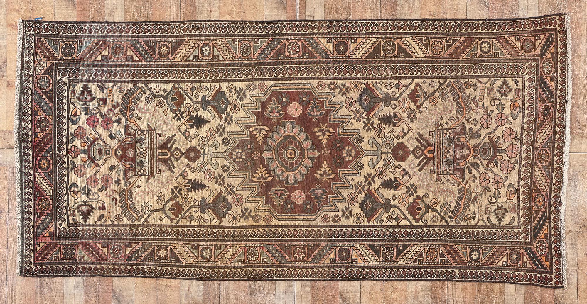 Vintage Persian Bakhtiari Rug, Subtle Sophistication Meets Biophilic Design For Sale 2