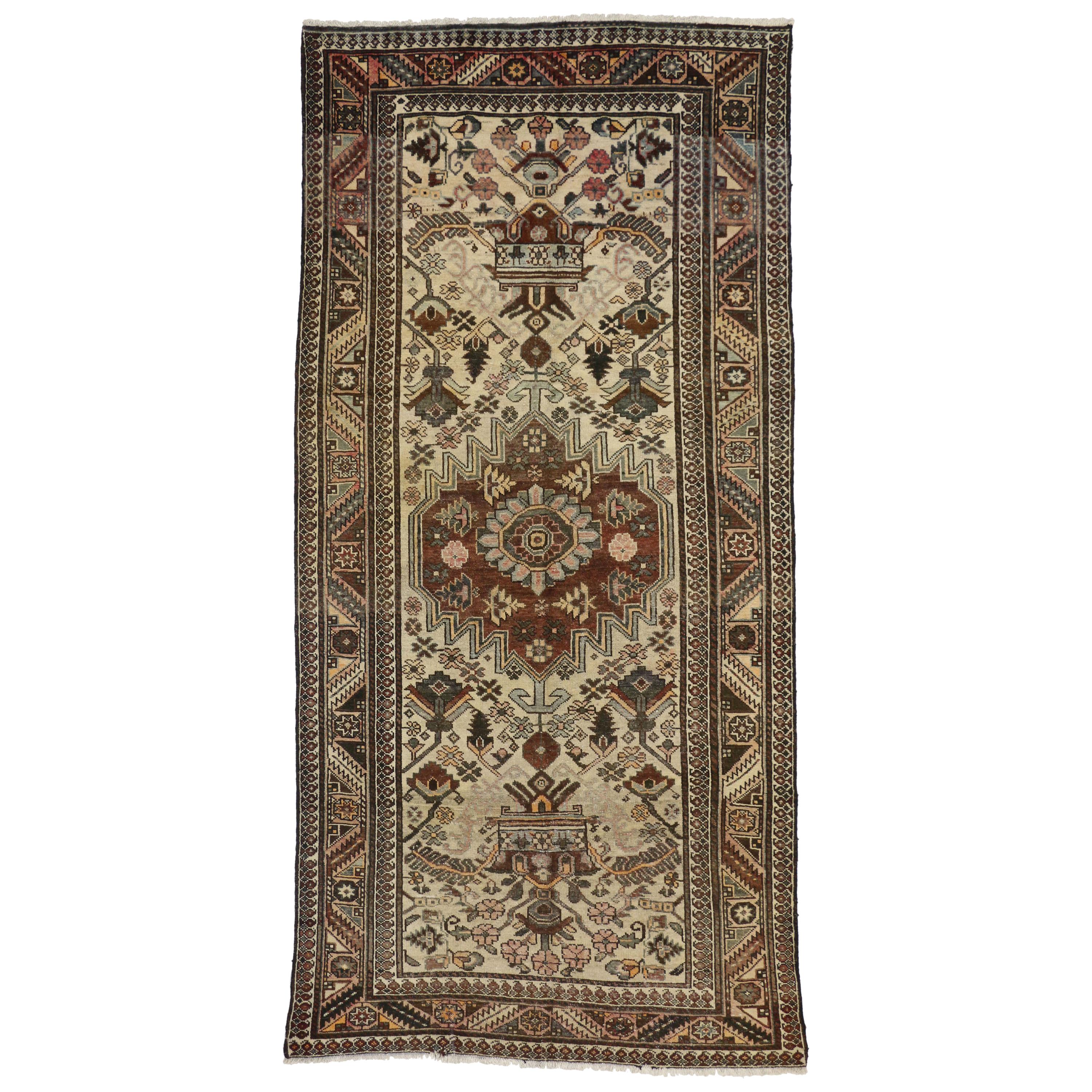 Vintage Persian Hamadan Gallery Rug with Traditional Style, Wide