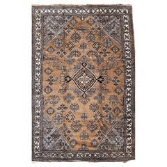 Vintage Persian Bakhtiari Room Size Rug in Allover Pattern in Camel Hair