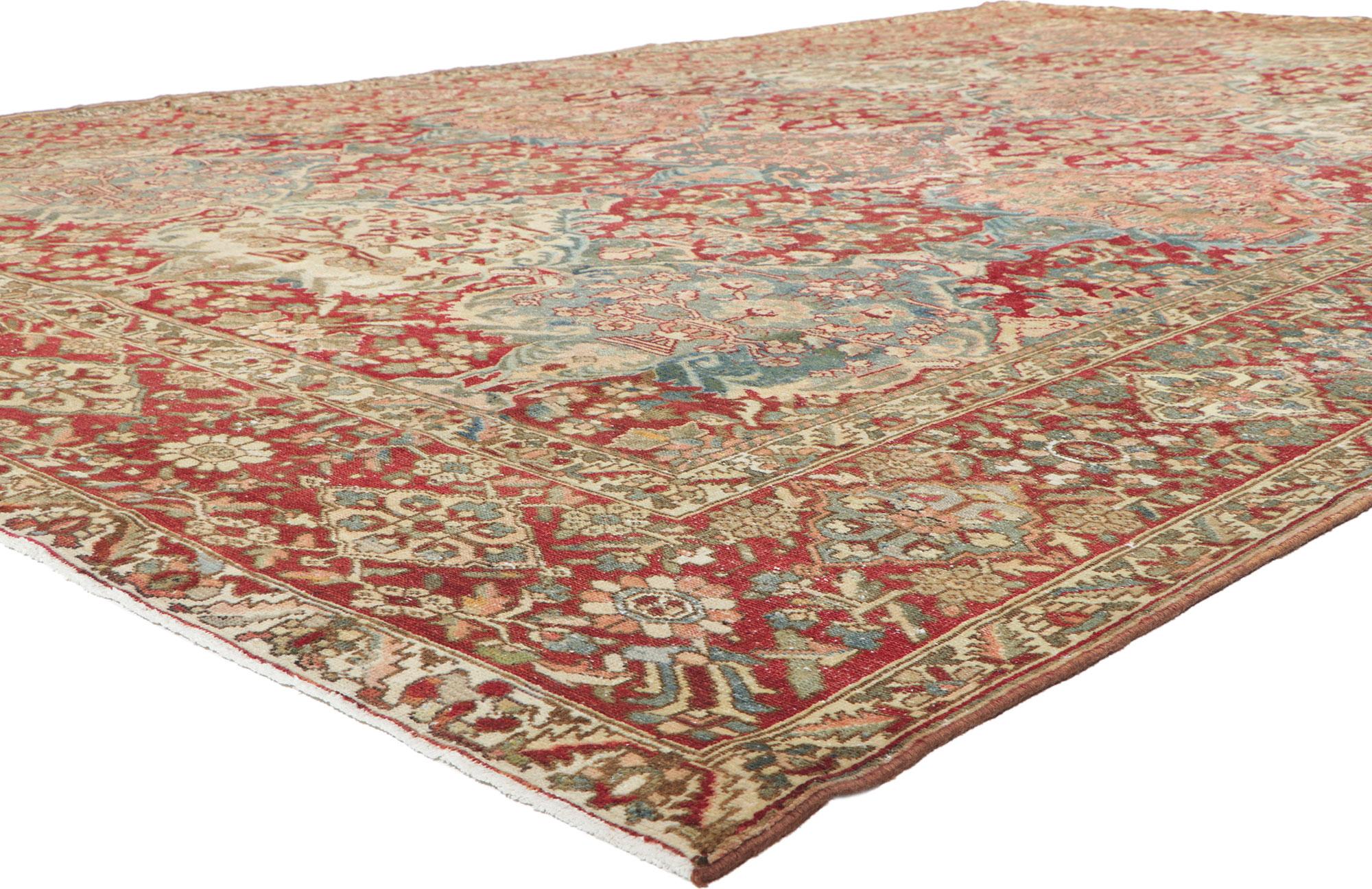 61100 Distressed Vintage Persian Bakhtiari rug, 10'09 x 16'04.