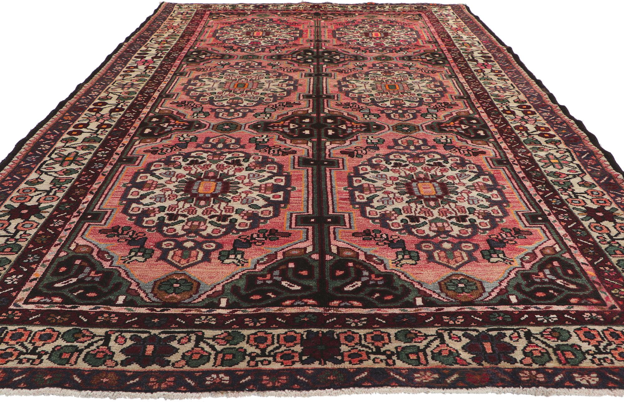 Victorian Vintage Persian Bakhtiari Rug For Sale