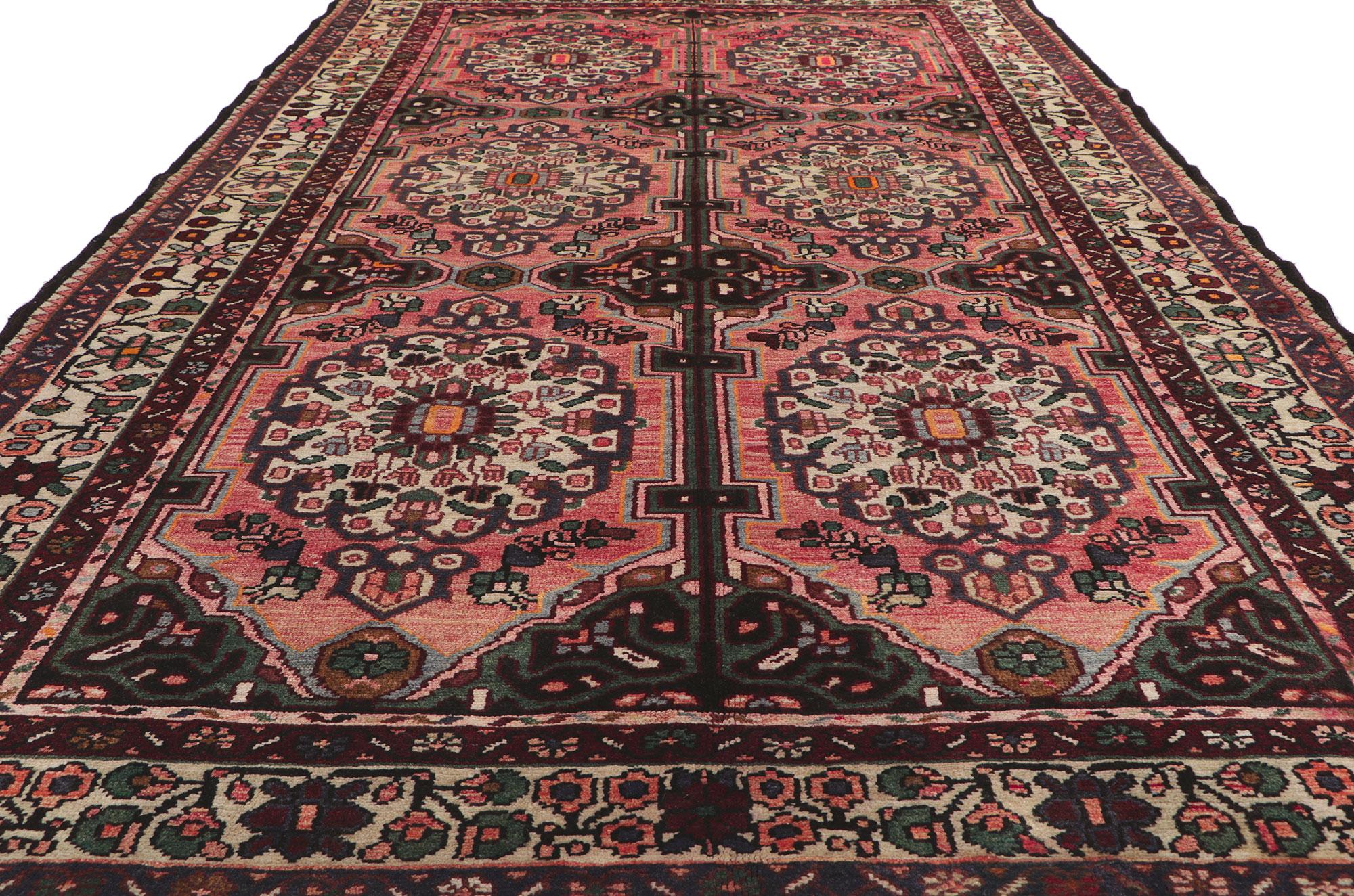 Hand-Knotted Vintage Persian Bakhtiari Rug For Sale