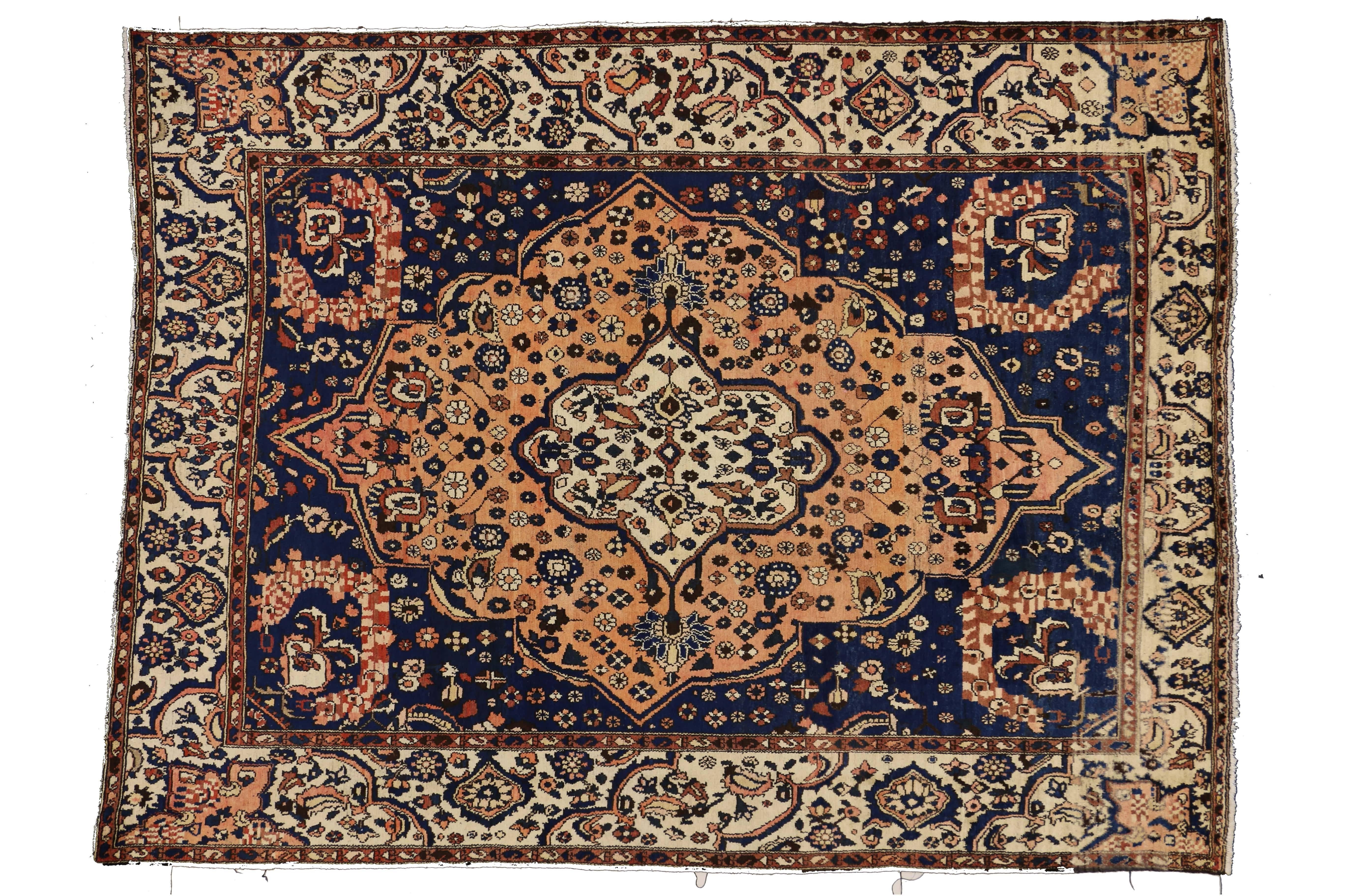 20th Century Vintage Persian Bakhtiari Rug with Rustic Modern Italian Style  For Sale