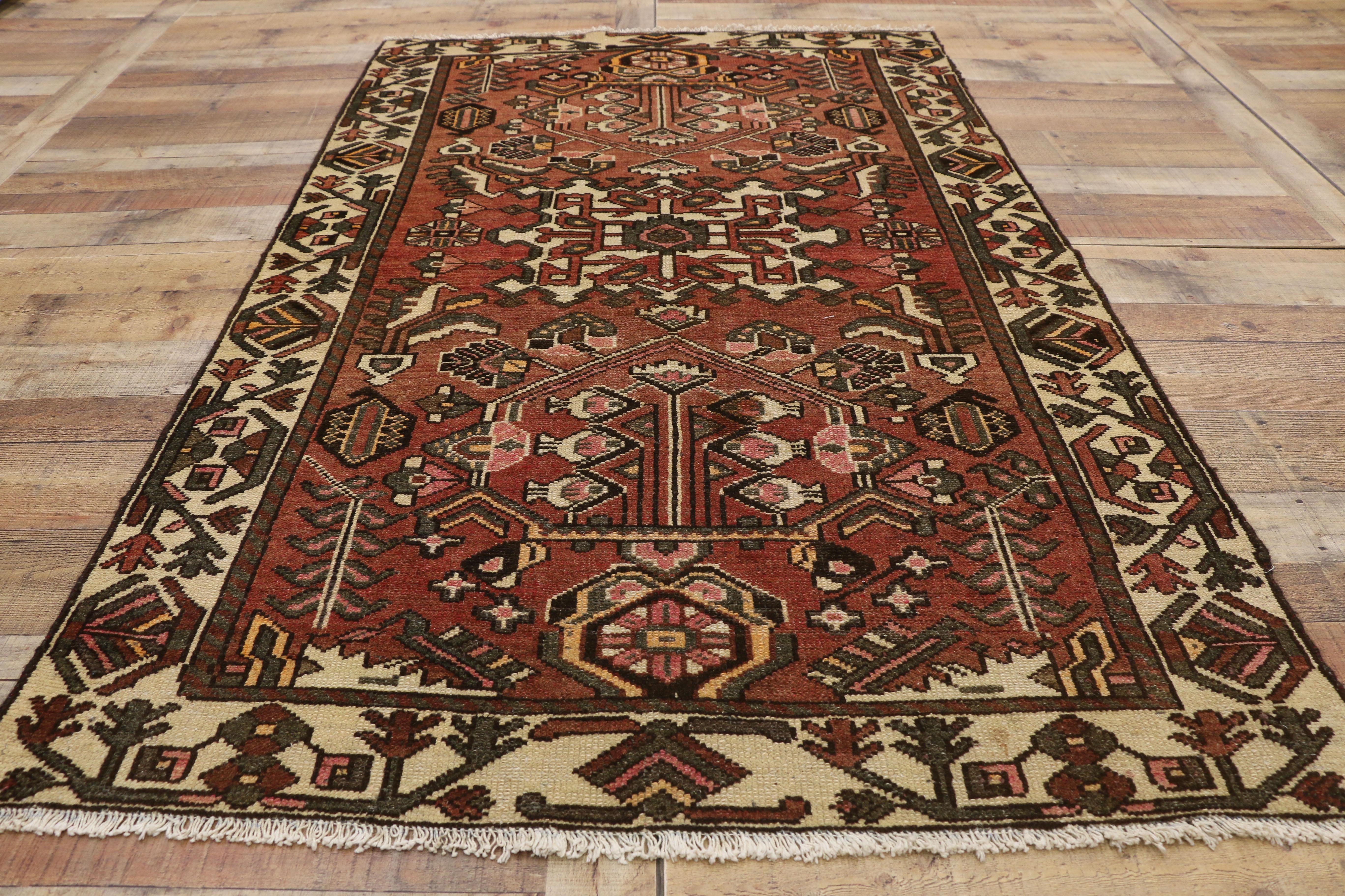 Vintage Persian Bakhtiari Rug with Mid-Century Modern Style For Sale 1