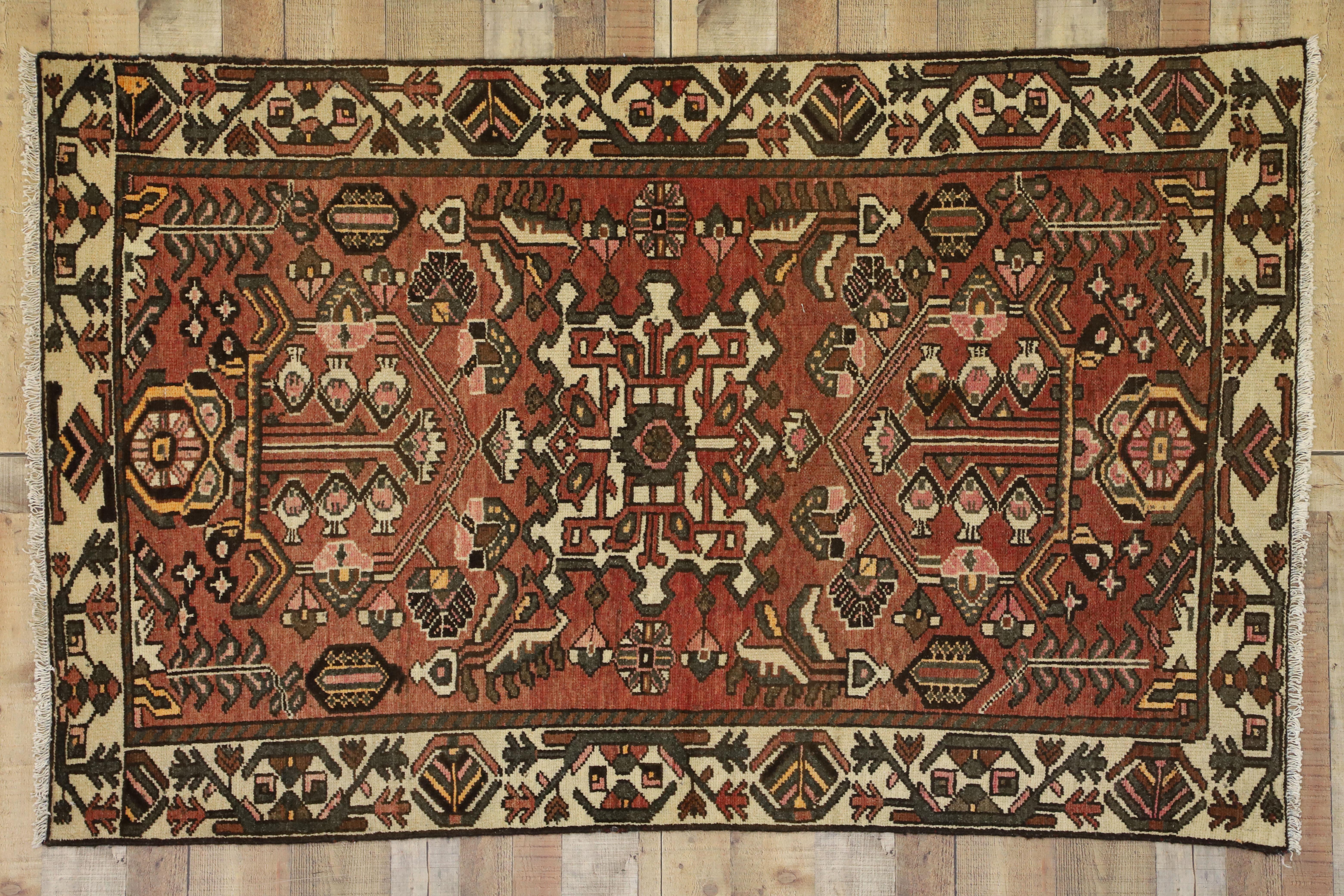Vintage Persian Bakhtiari Rug with Mid-Century Modern Style For Sale 2