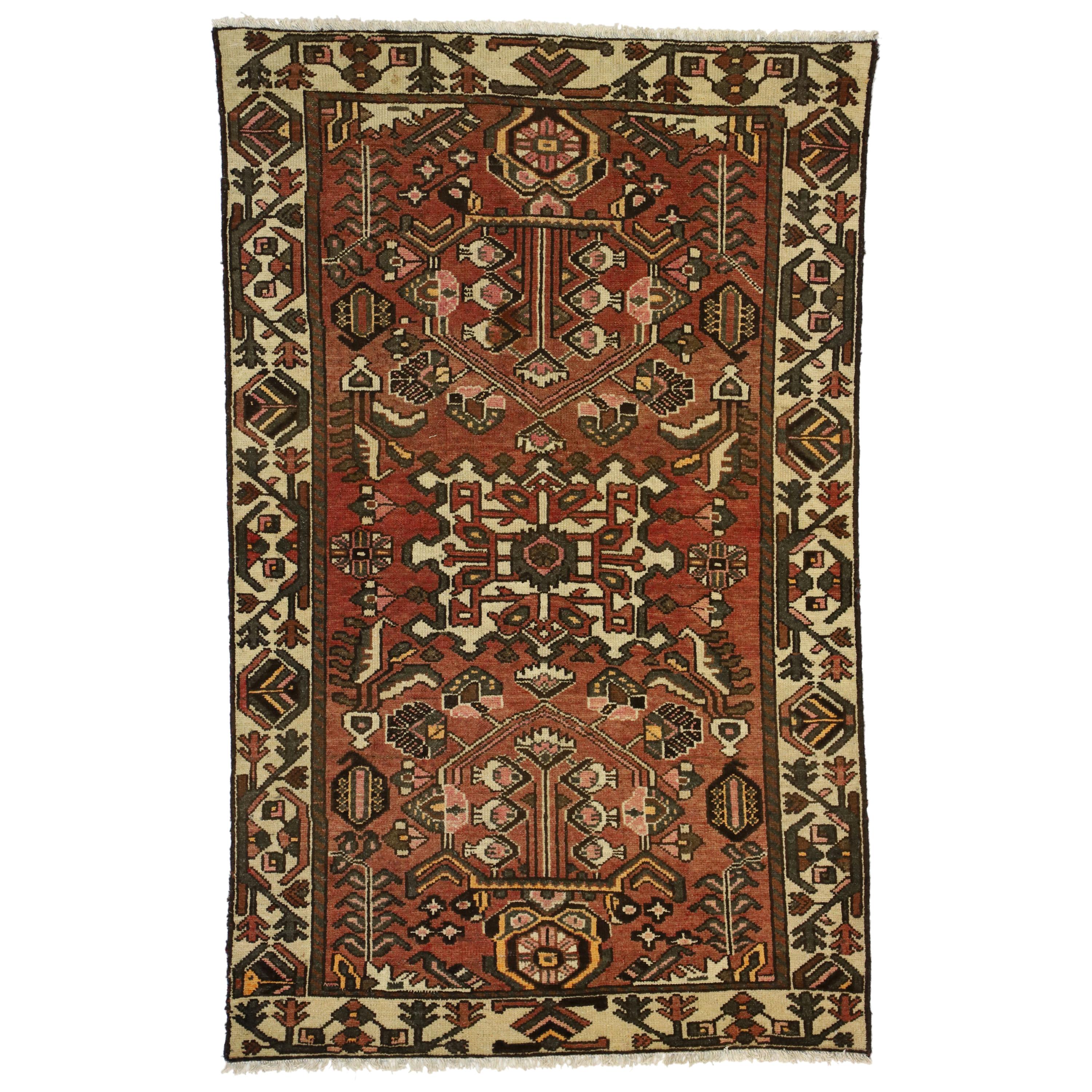 Vintage Persian Bakhtiari Rug with Mid-Century Modern Style For Sale