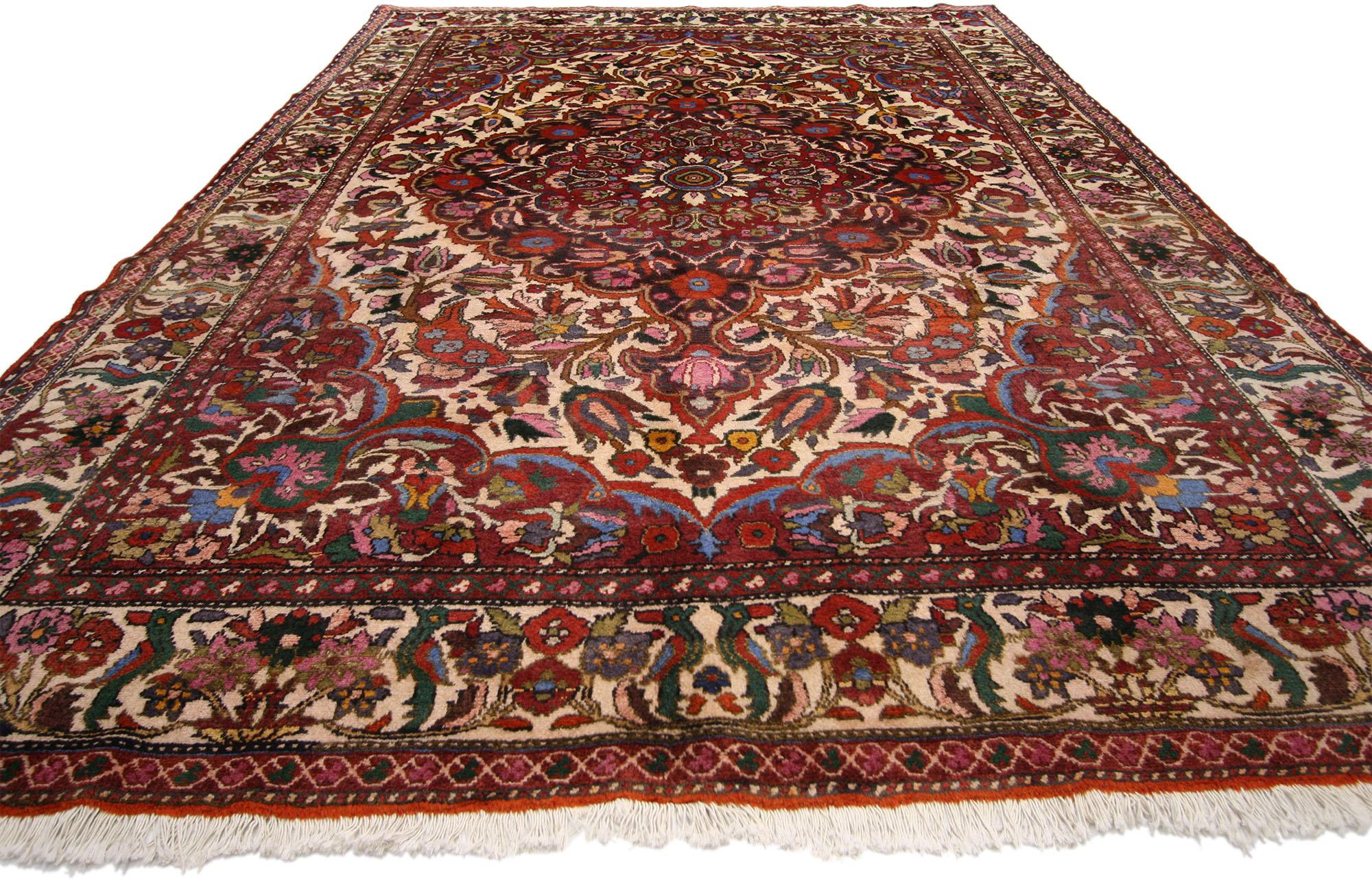 Modern Vintage Persian Bakhtiari Rug with Old World Victorian Renaissance Style For Sale