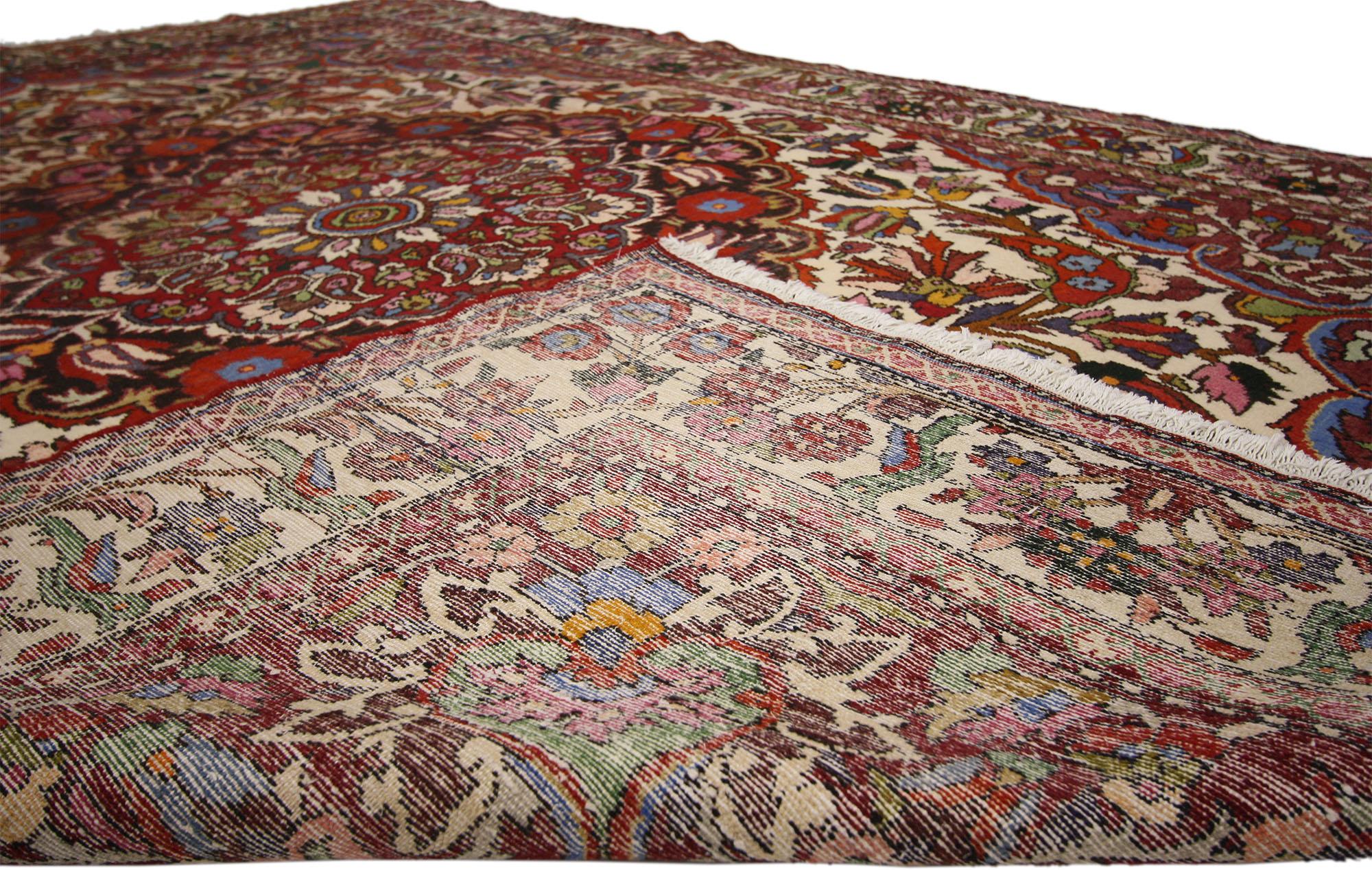 Hand-Knotted Vintage Persian Bakhtiari Rug with Old World Victorian Renaissance Style For Sale