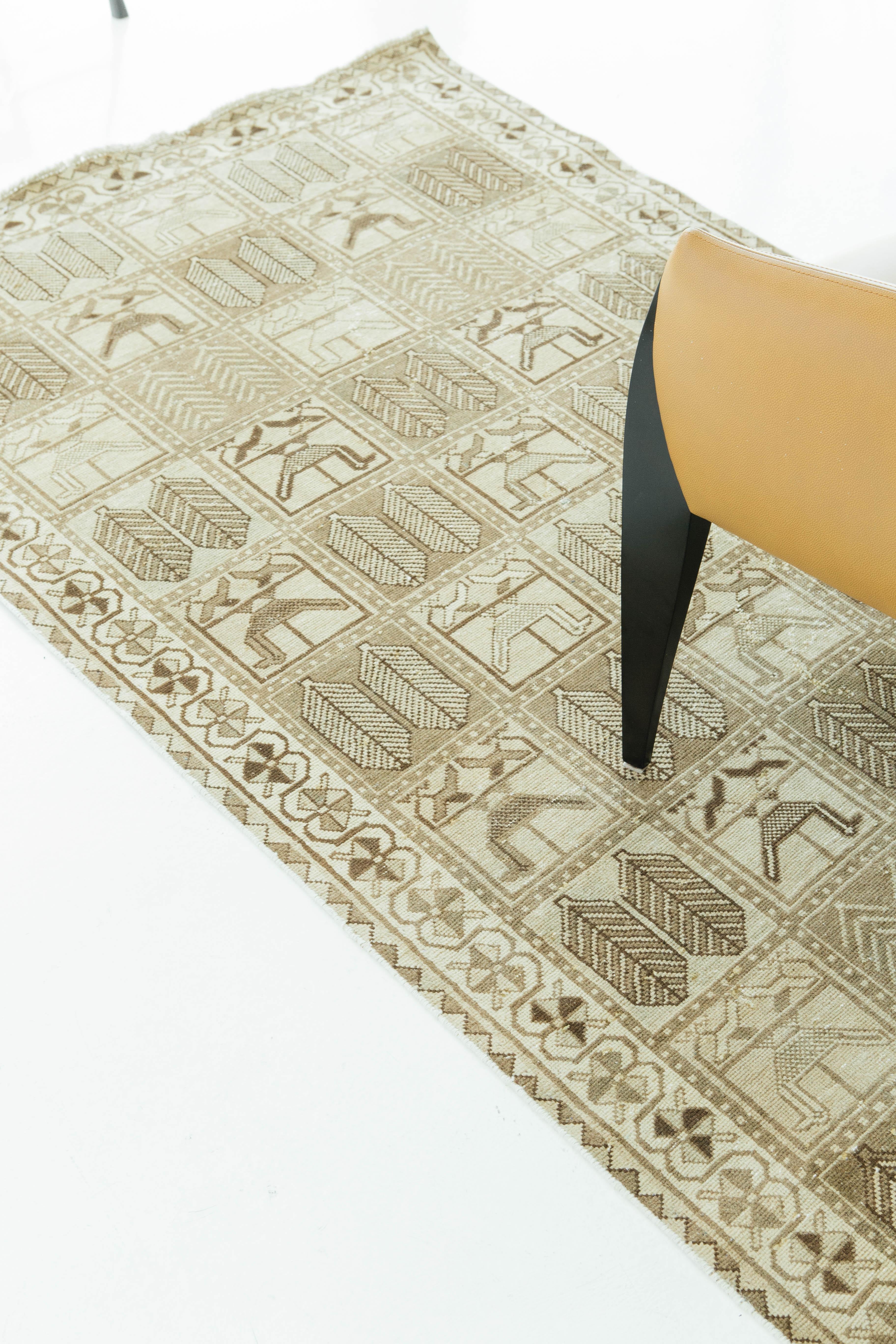 Vintage Persian Bakhtiari Läufer im Angebot 3