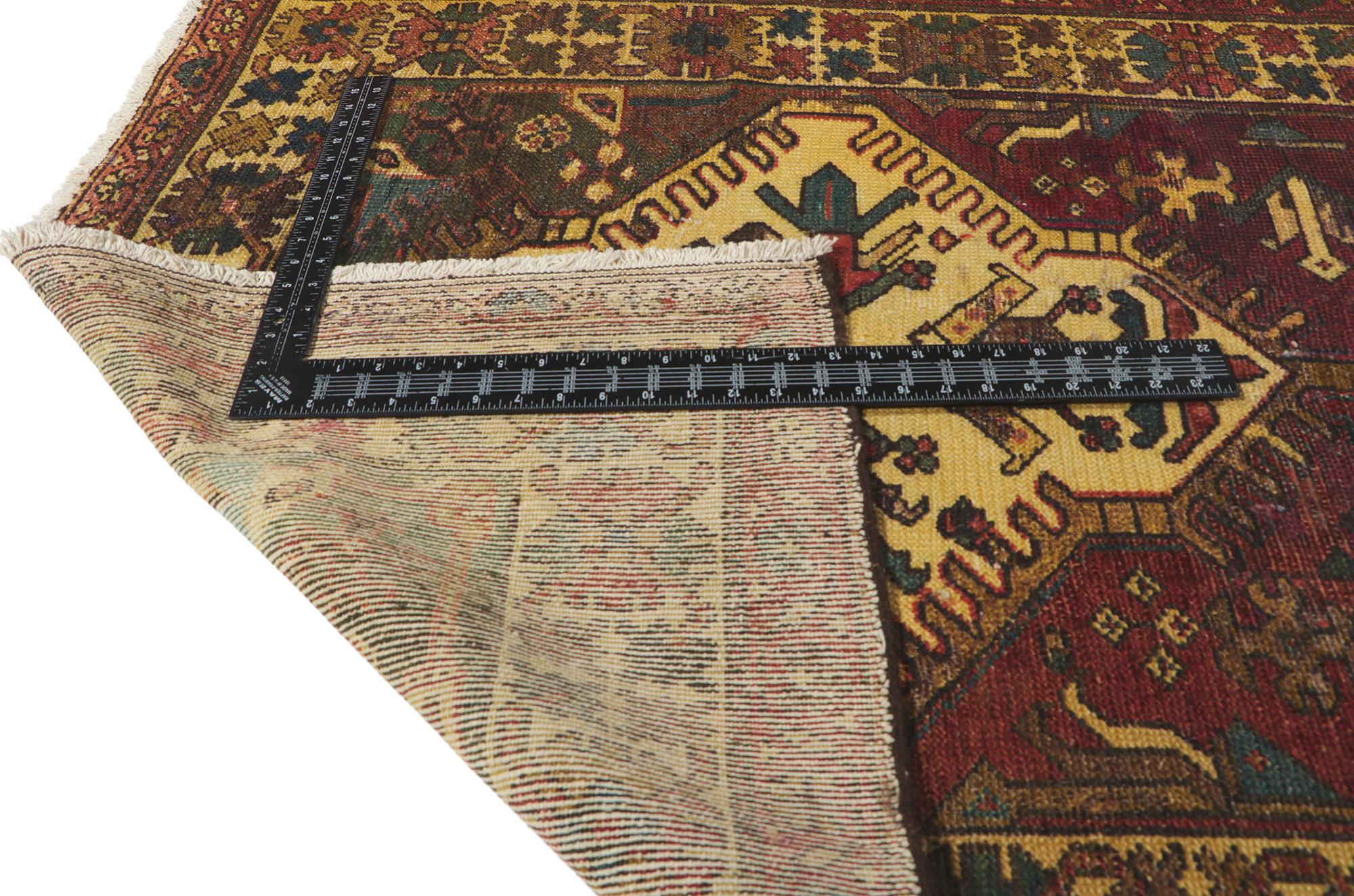 Hand-Knotted Vintage Persian Bakhtiari Runner For Sale