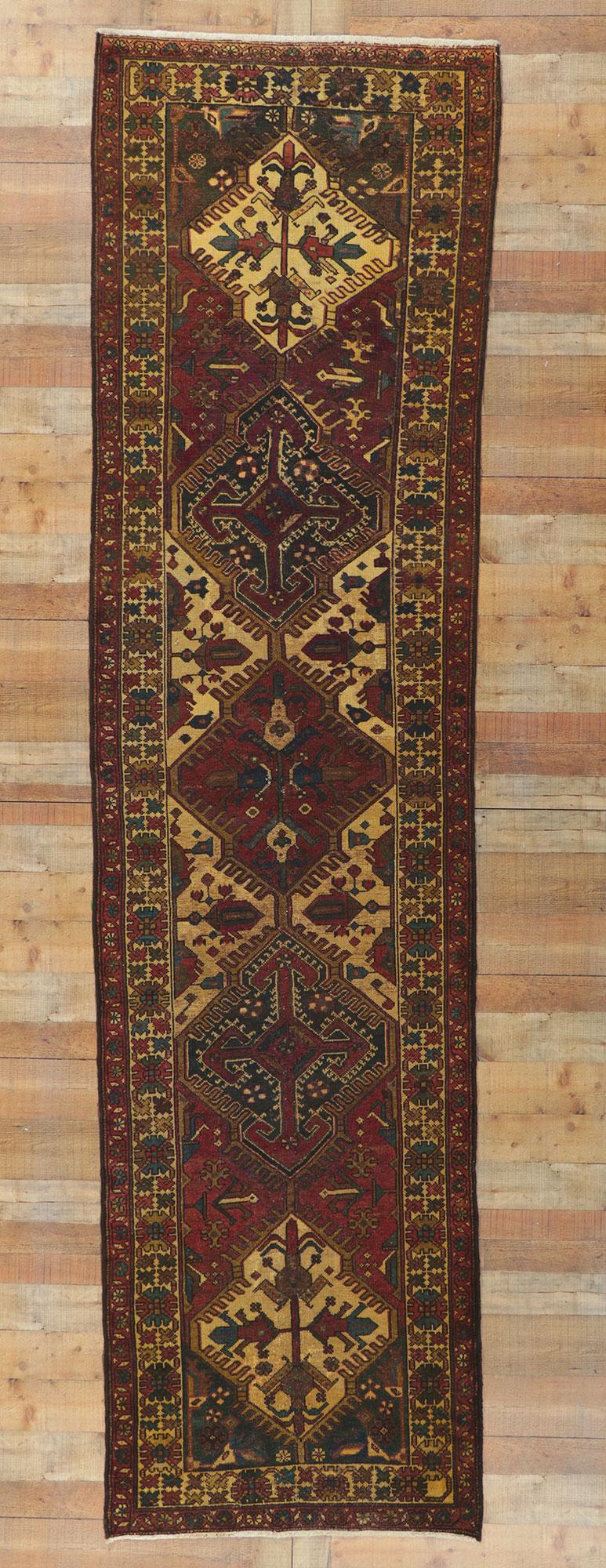 Vintage Persian Bakhtiari Runner In Good Condition For Sale In Dallas, TX