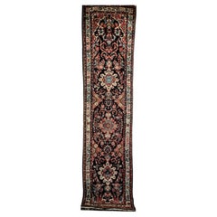 Vintage Persian Bakhtiari Runner in Floral Pattern