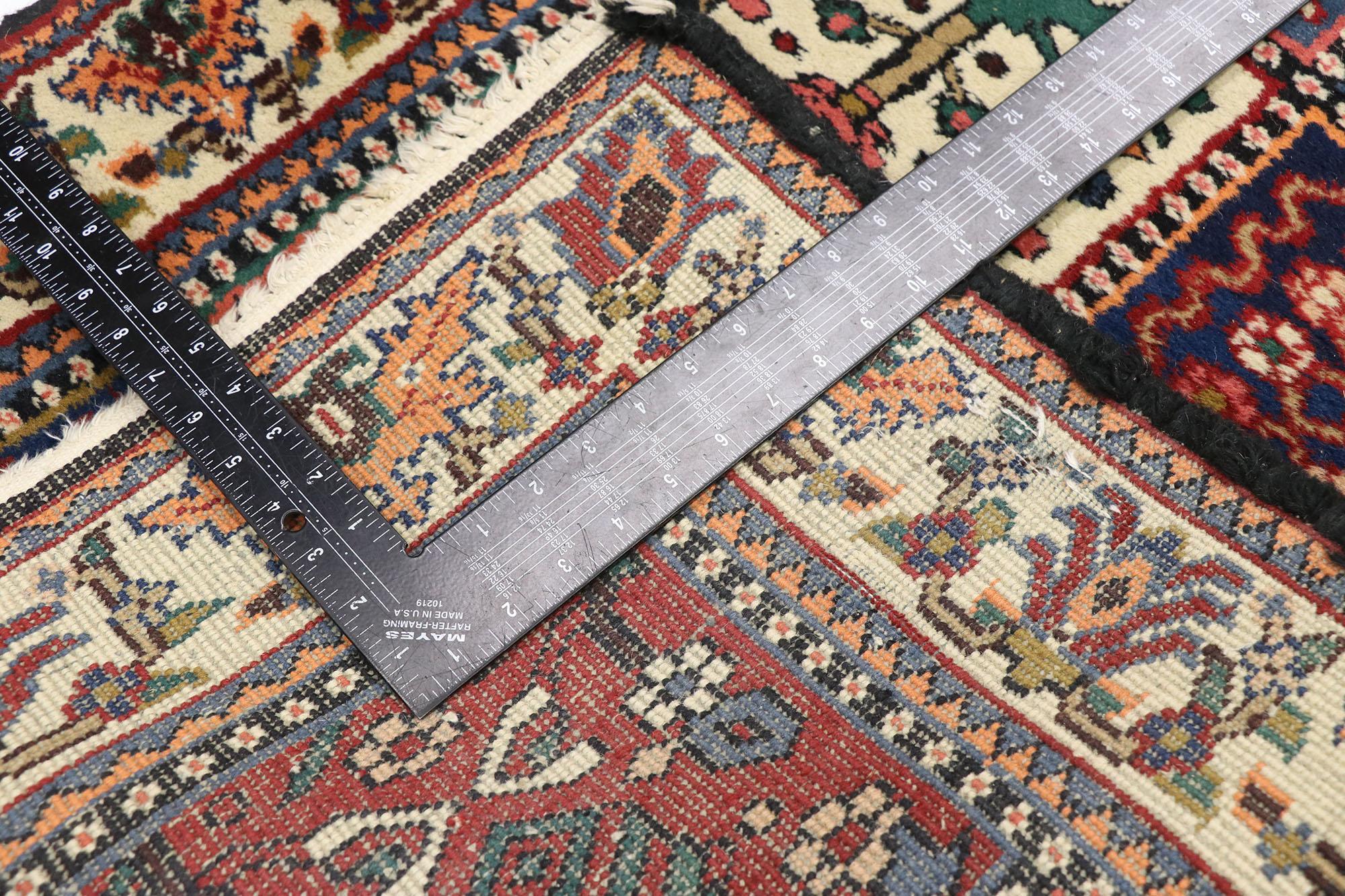 Vintage Persian Bakhtiari Runner with Four Seasons Design and Traditional Style In Good Condition For Sale In Dallas, TX