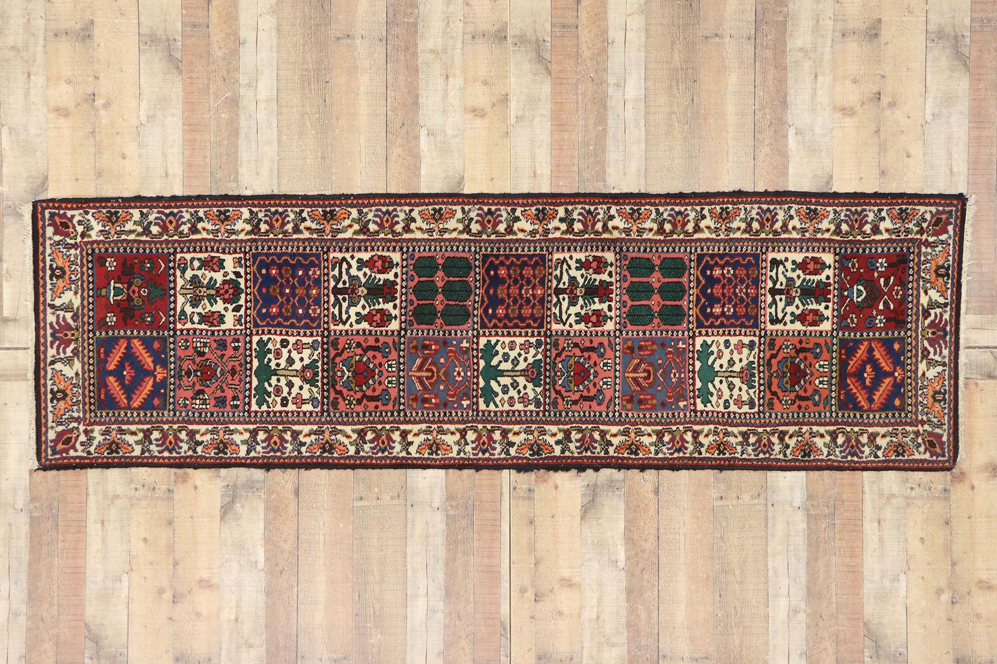 Vintage Persian Bakhtiari Runner with Four Seasons Design and Traditional Style For Sale 1