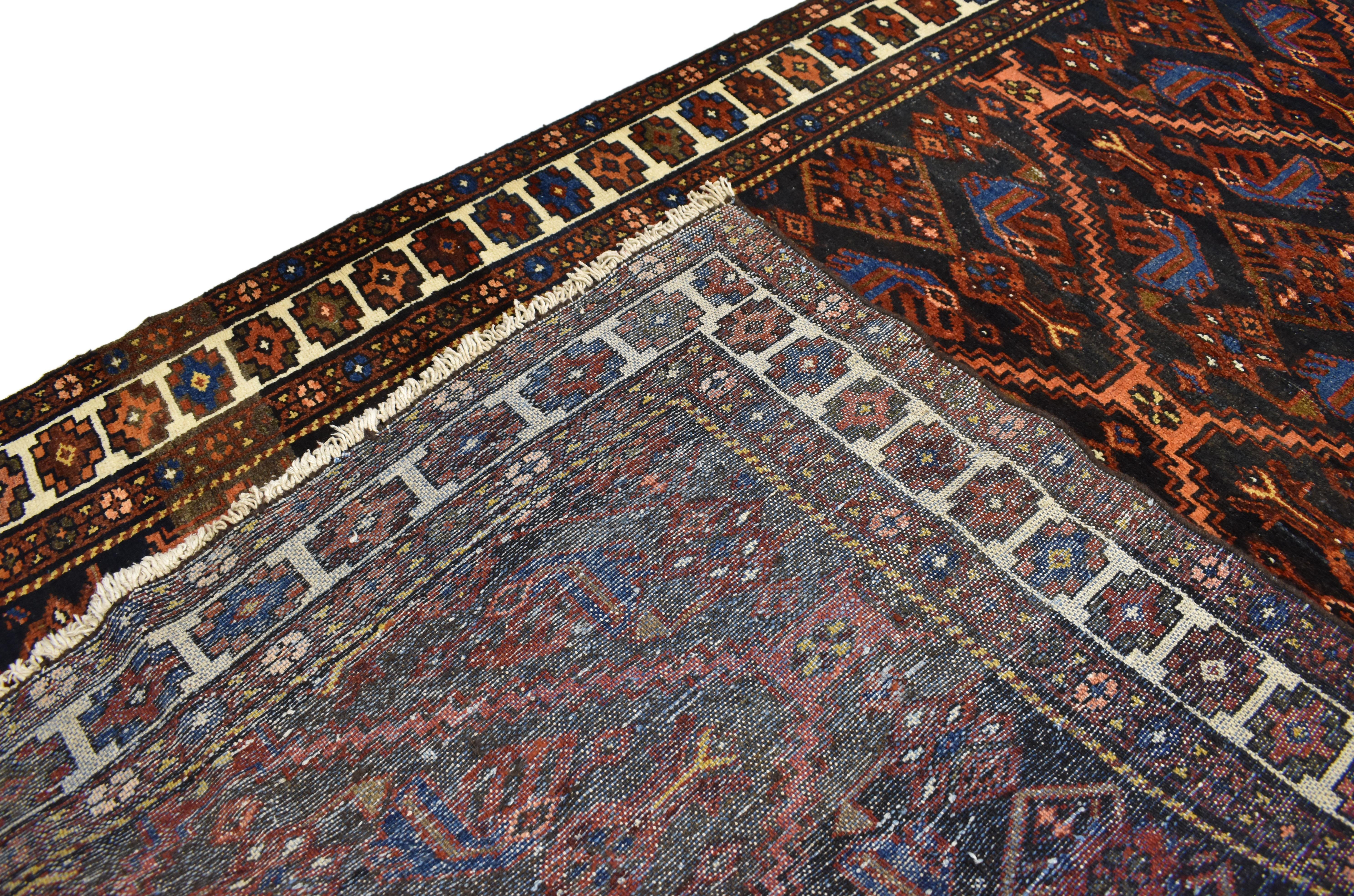 Vintage Persian Bakhtiari Wide Hallway Runner In Good Condition In Dallas, TX