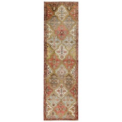 Vintage Persian Bakhtiari Wide Runner with Colorful Abstract Diamond Design