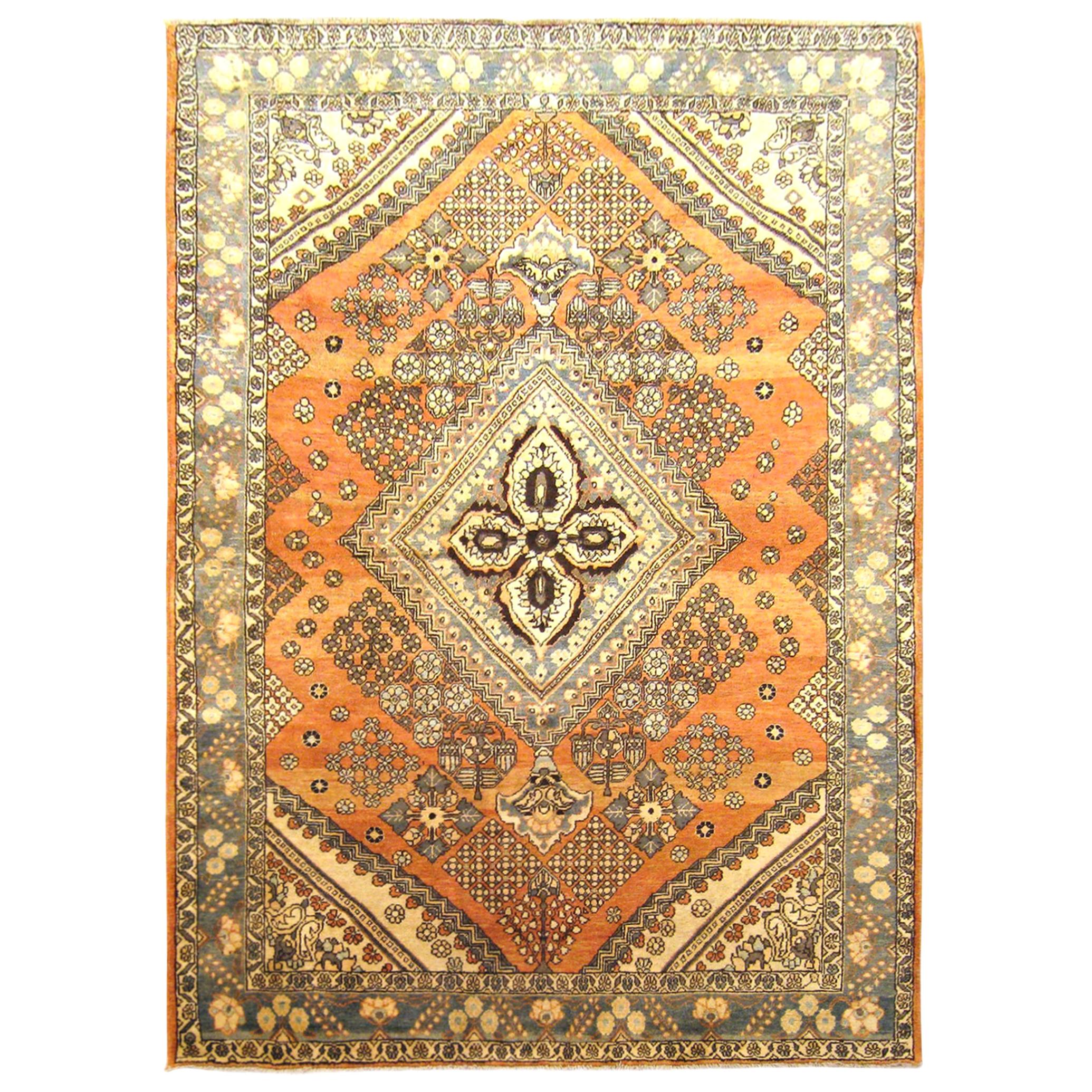 Persischer Baktiari- Orientteppich, in kleinen Raumgröße, mit Medaillon, Vintage