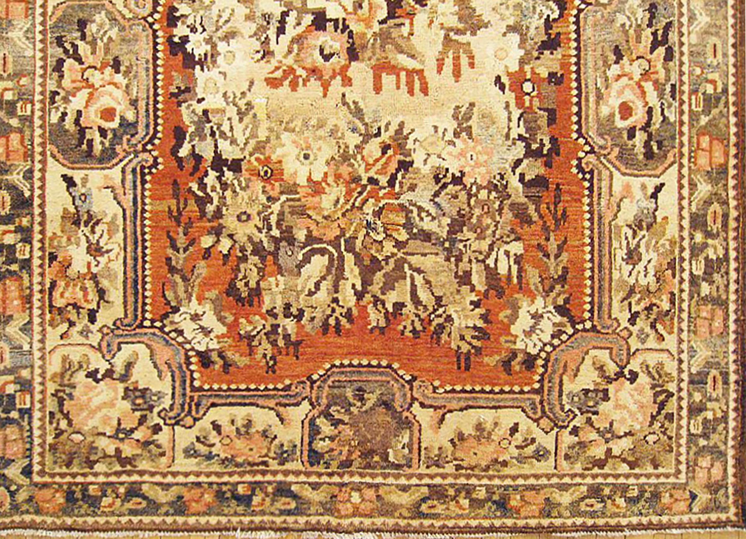 Persischer Baktiari-Teppich im Vintage-Stil, in kleiner Größe, mit Mittelmedaillon (Handgeknüpft) im Angebot