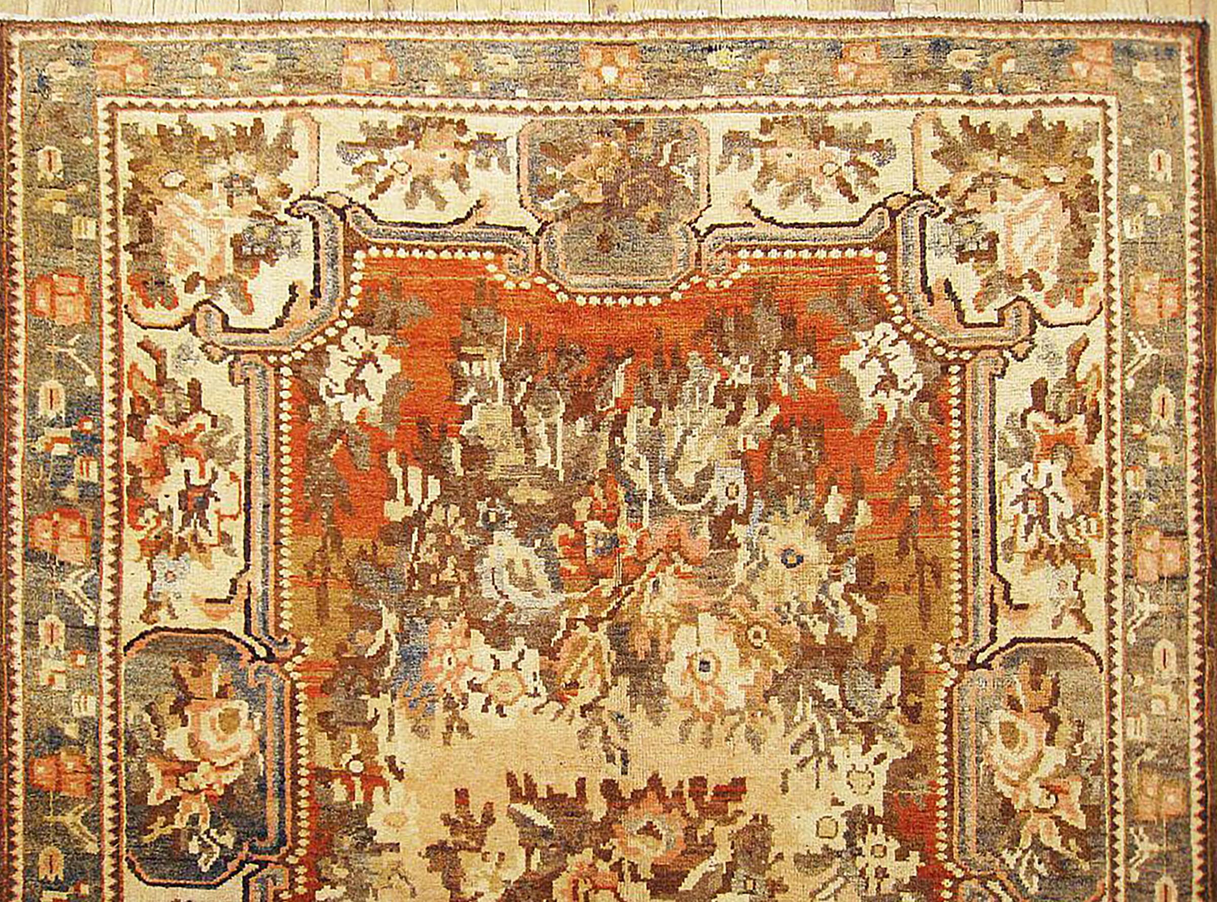 Persischer Baktiari-Teppich im Vintage-Stil, in kleiner Größe, mit Mittelmedaillon (Mitte des 20. Jahrhunderts) im Angebot