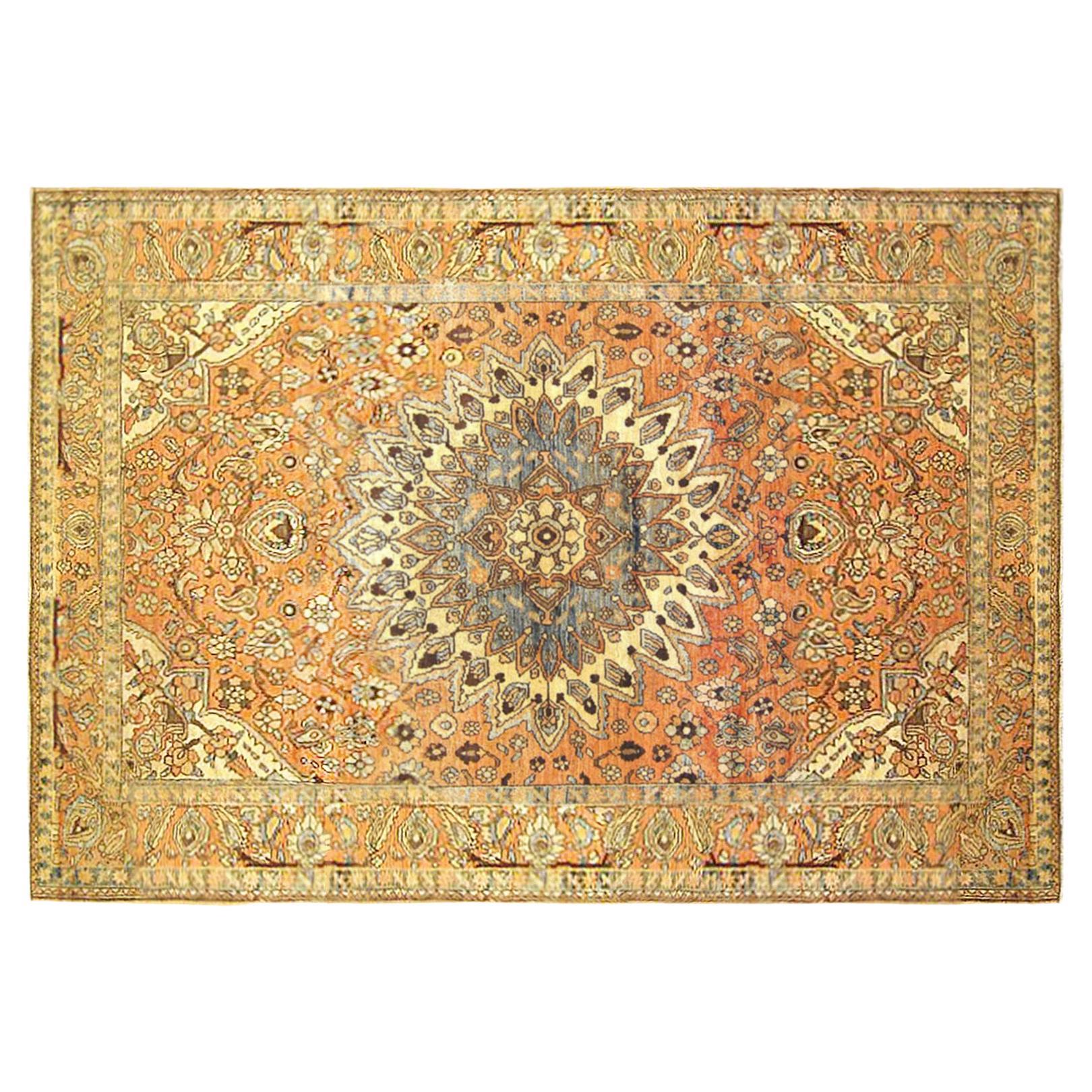 Vintage Persian Baktiari Oriental Rug, in Small Size, W/ Central Medallion For Sale