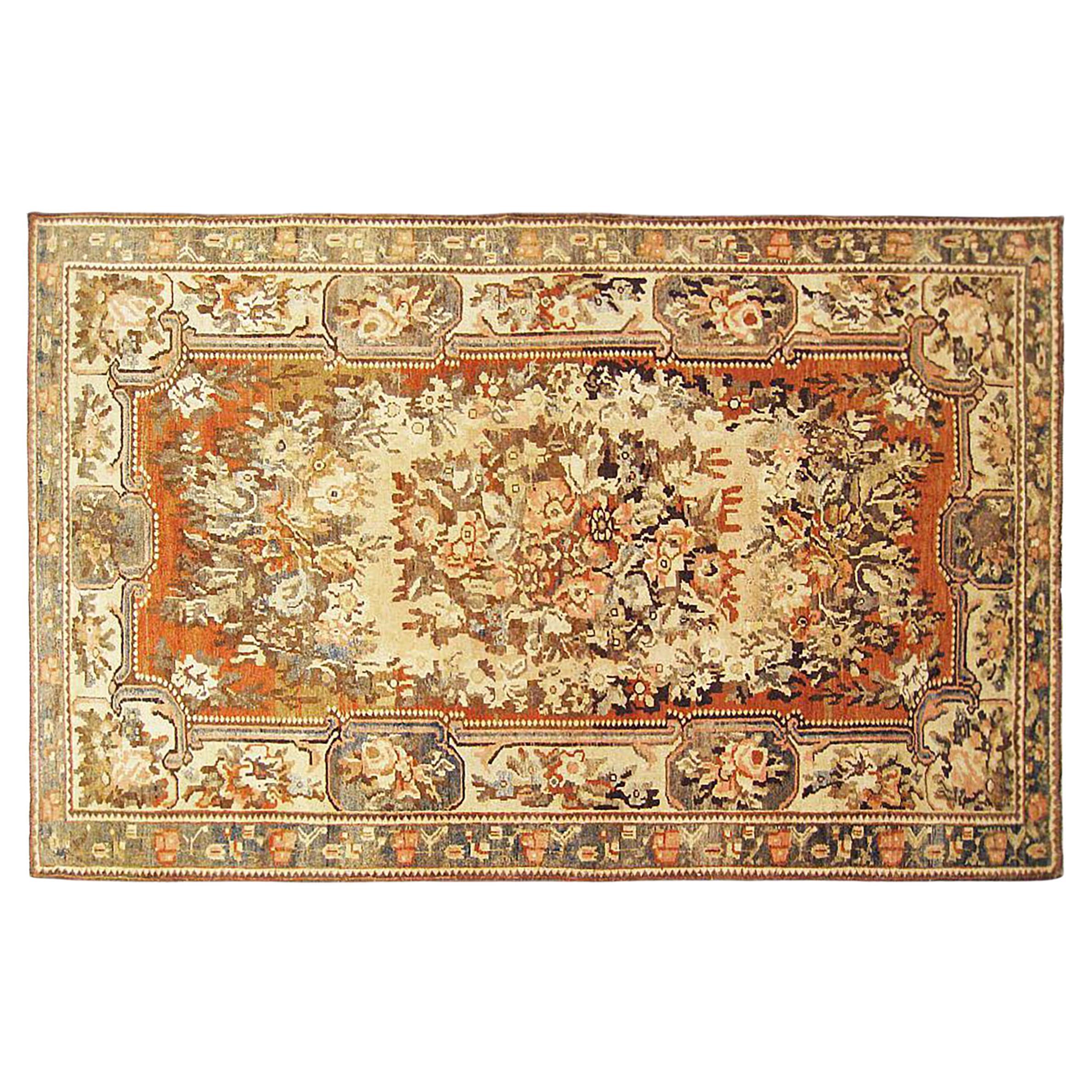 Persischer Baktiari-Teppich im Vintage-Stil, in kleiner Größe, mit Mittelmedaillon im Angebot