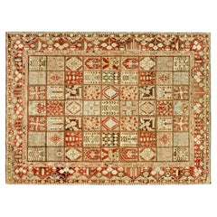 Vintage Persian Baktiari Oriental Rug, in Square size, w/ Garden Design