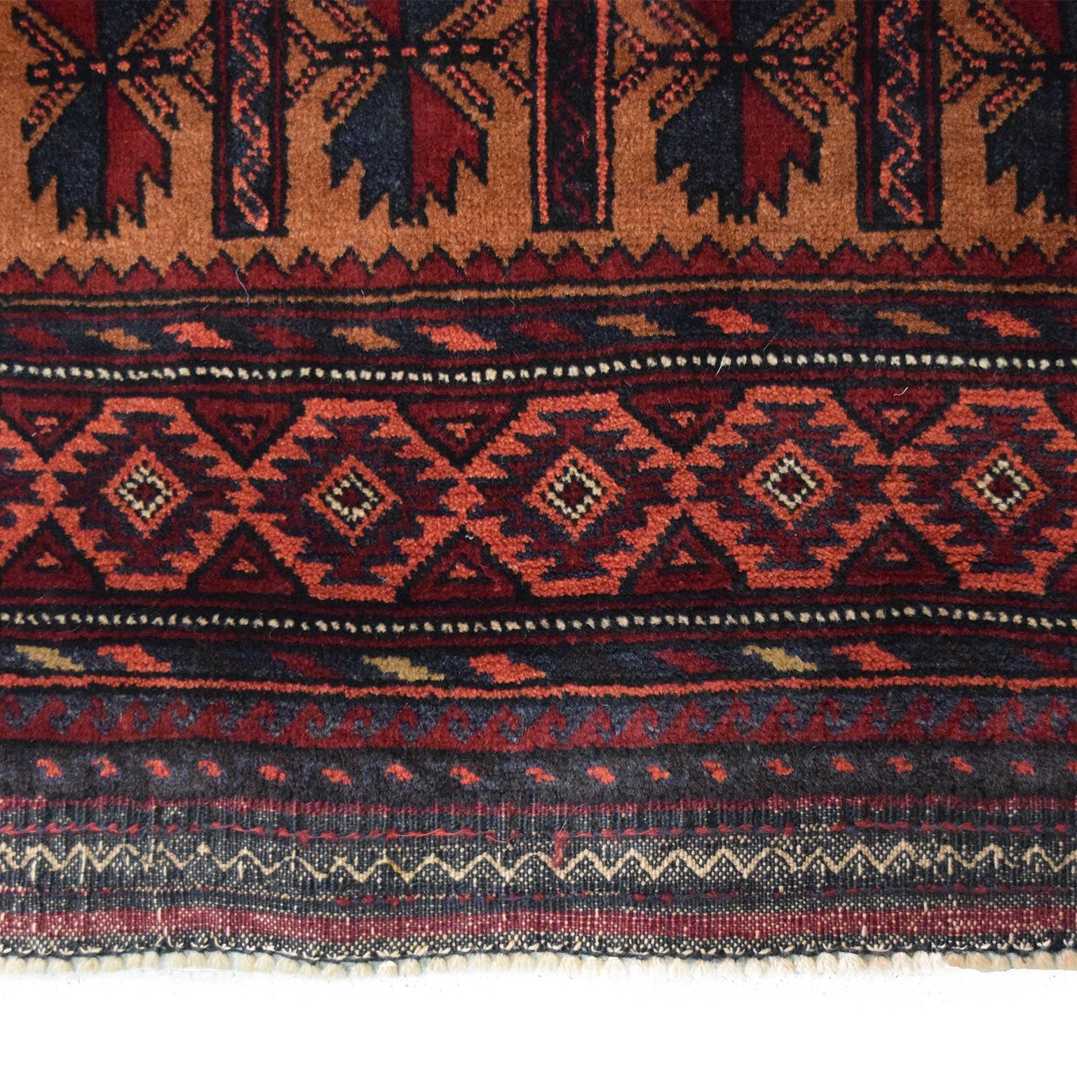 Contemporary Vintage Persian Balouchi Tribal Rug, Flower Motif, 3x5