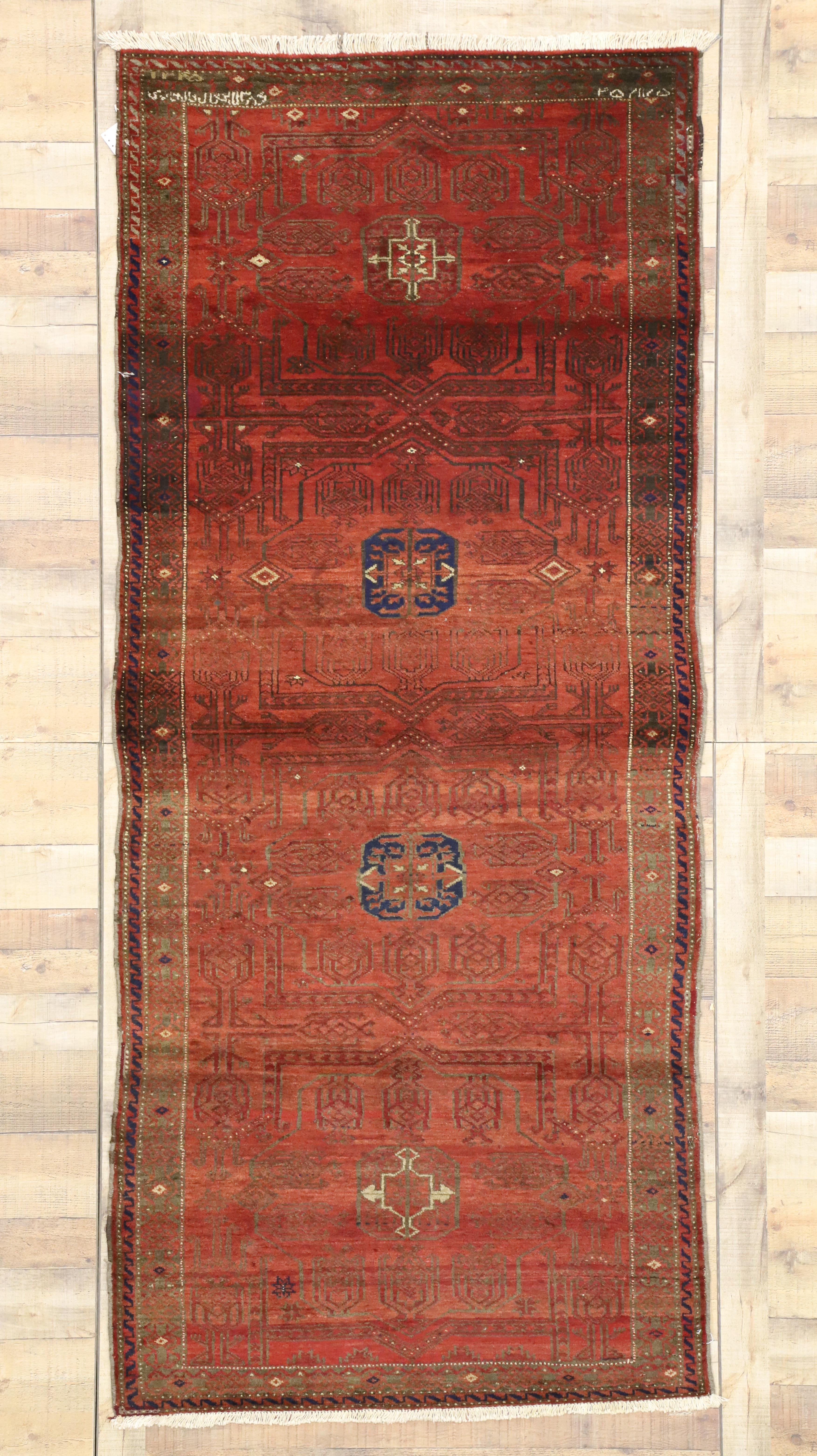 Vintage Persian Baluch Hallway Runner with Mid-Century Modern Tribal Style For Sale 1