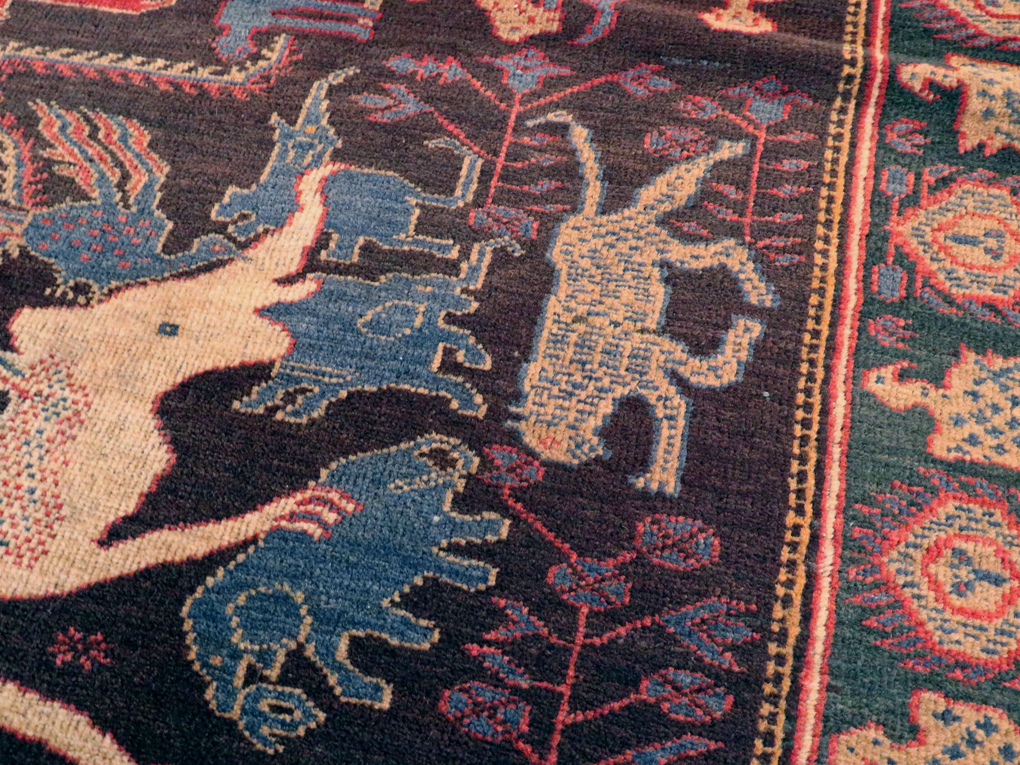 20th Century Vintage Persian Baluch Pictorial Rug