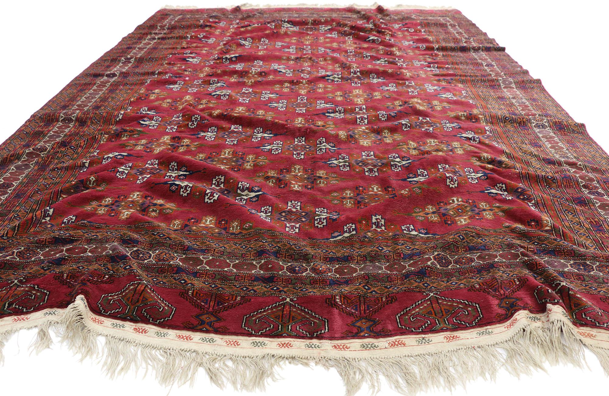 Rustic Vintage Persian Baluch Rug For Sale