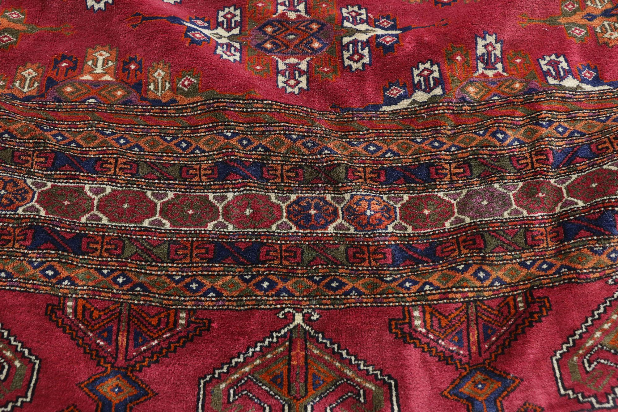 Hand-Knotted Vintage Persian Baluch Rug For Sale