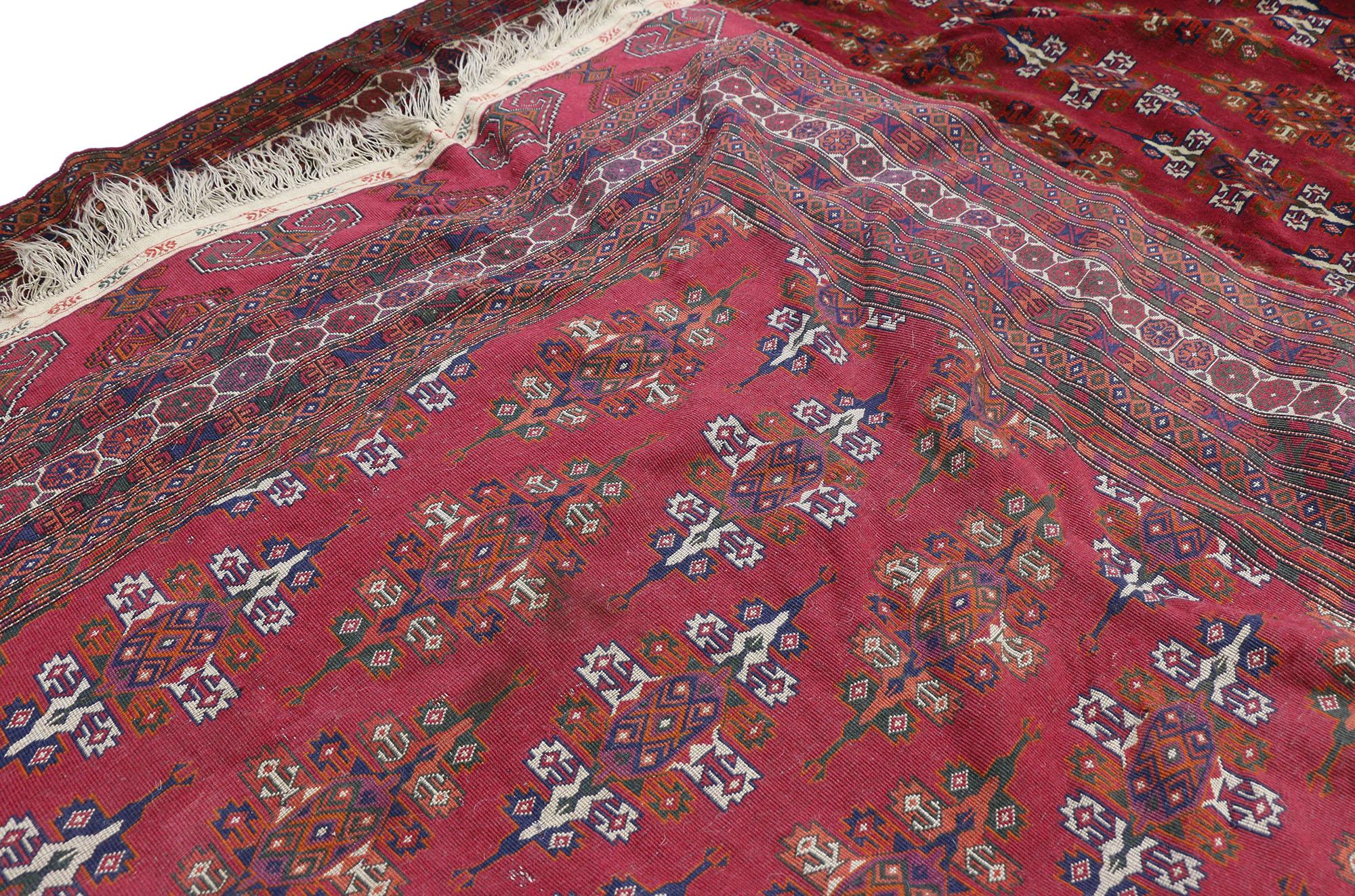 Noué à la main Tapis persan vintage Baluch en vente