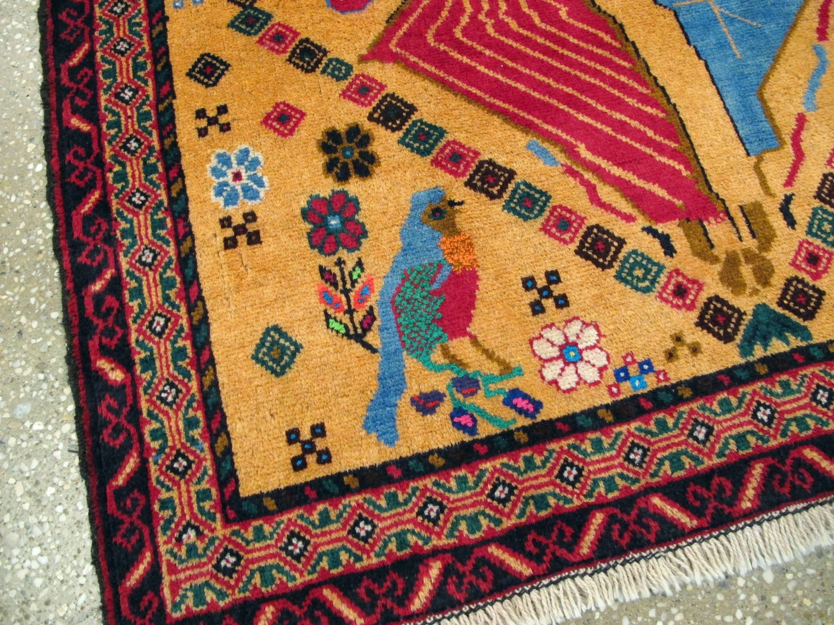 20th Century Vintage Persian Baluch Rug For Sale
